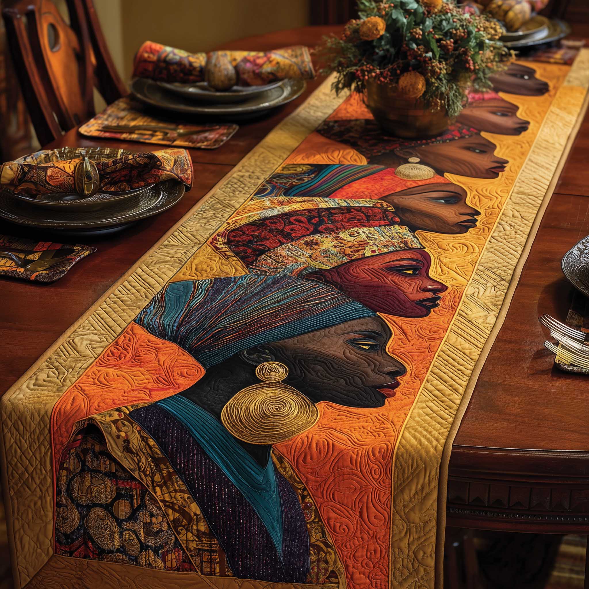 Golden Queens Quilted Table Runner GFTOTP13493