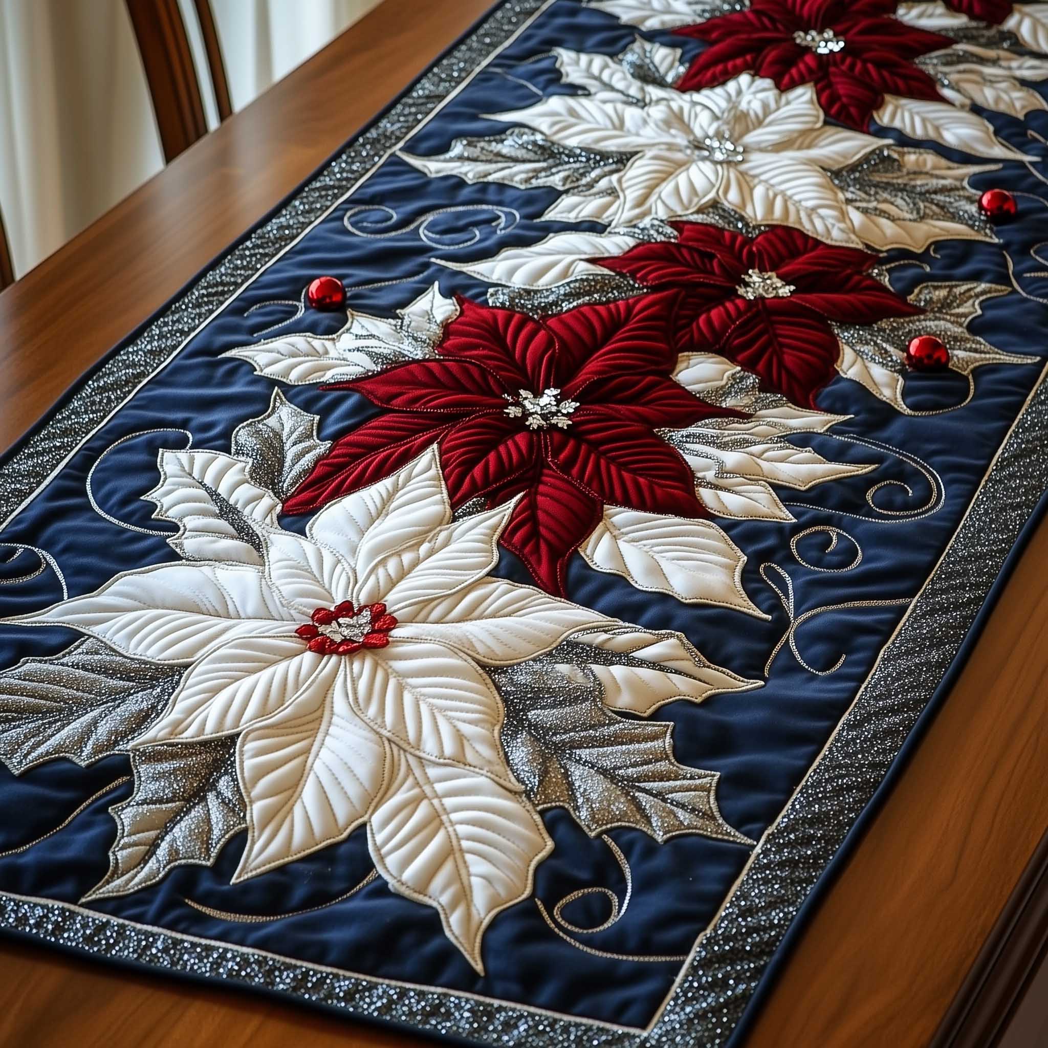 Holiday Petal Quilted Table Runner GFTOTP13646