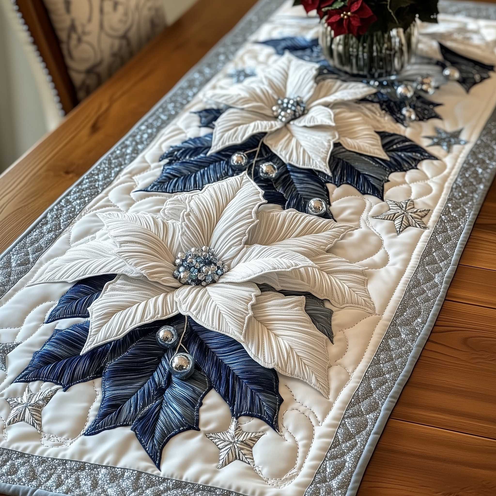 Holiday Petal Quilted Table Runner GFTOTP13647