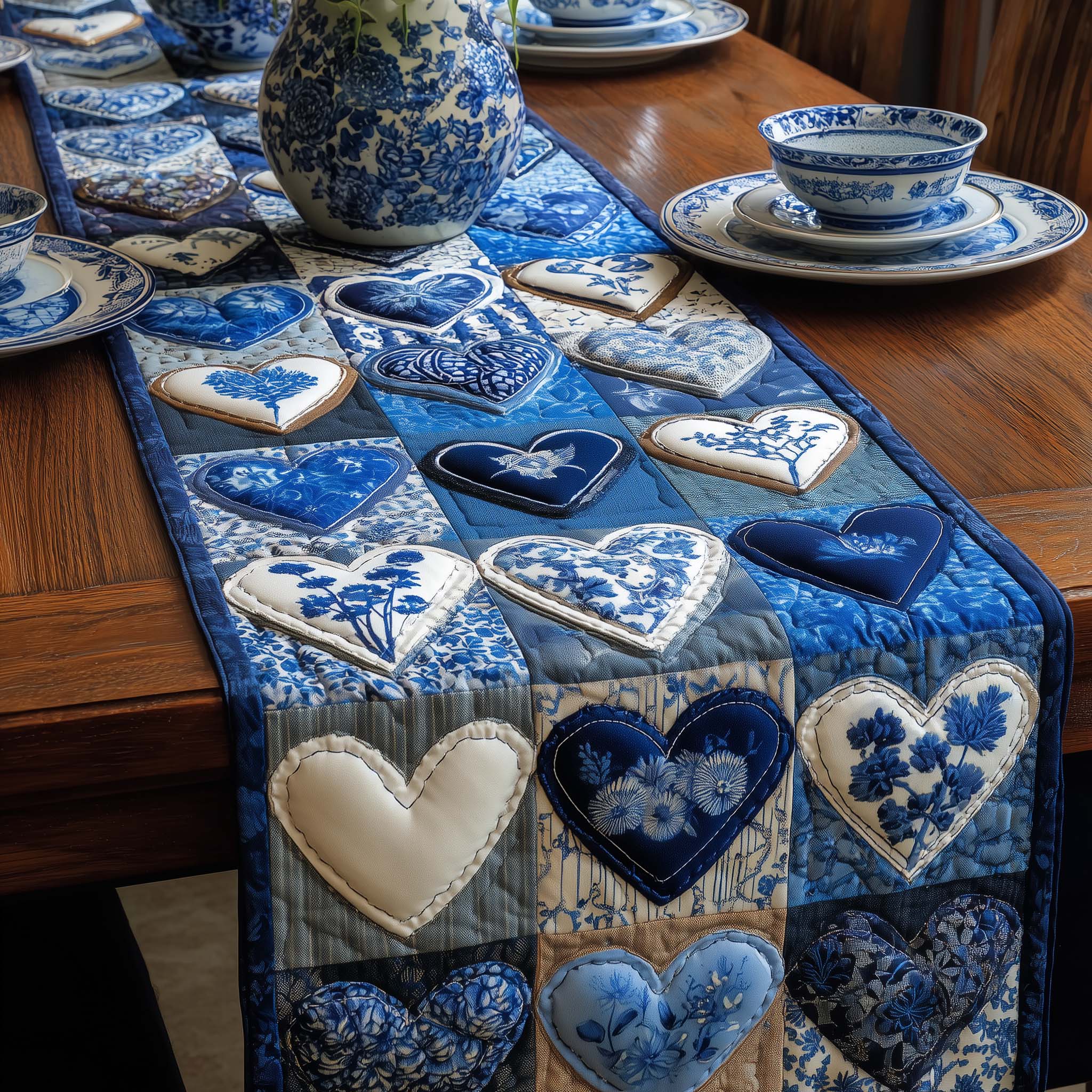 Love Stitches Quilted Table Runner GFTOTP16025