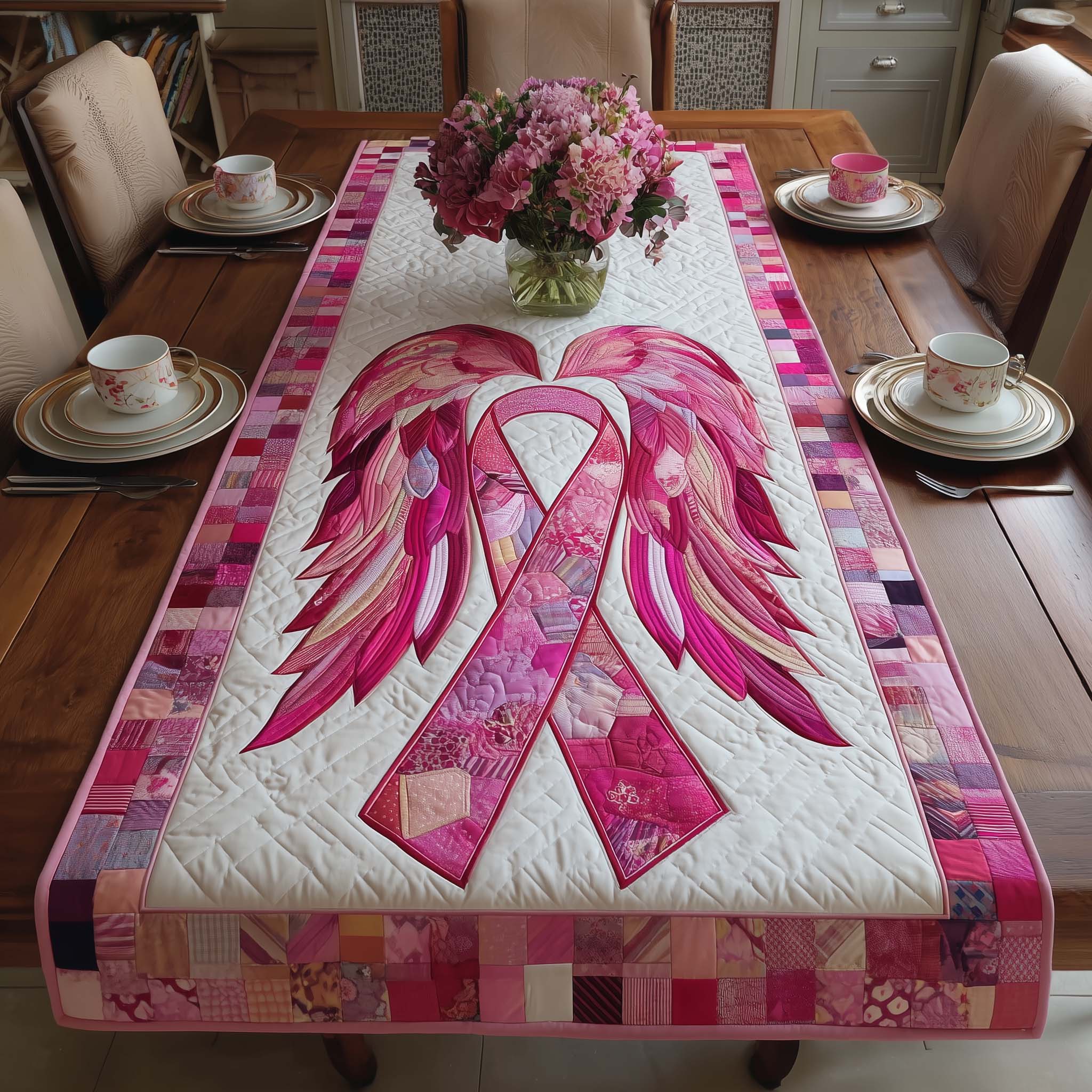 Courage Ribbon Quilted Table Runner GFTOTP16188
