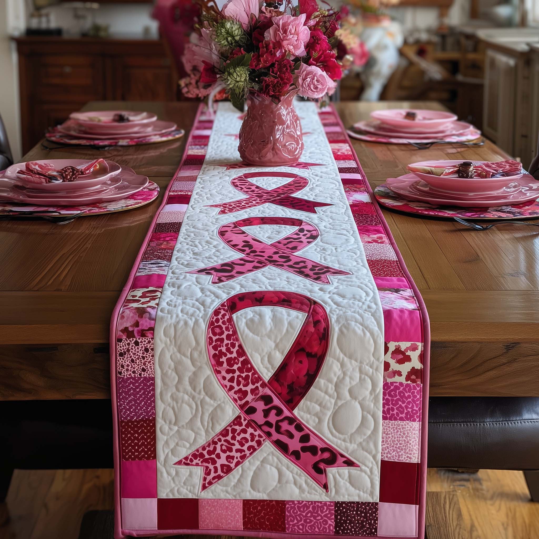 Courage Ribbon Quilted Table Runner GFTOTP16189