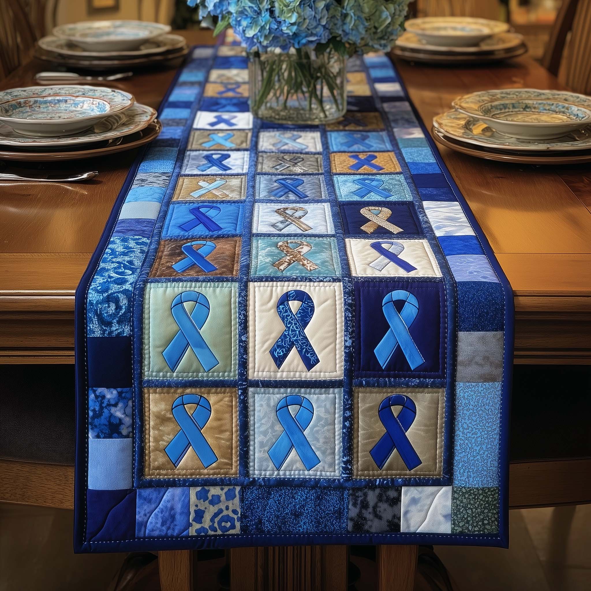 Courage Ribbon Quilted Table Runner GFTOTP16190