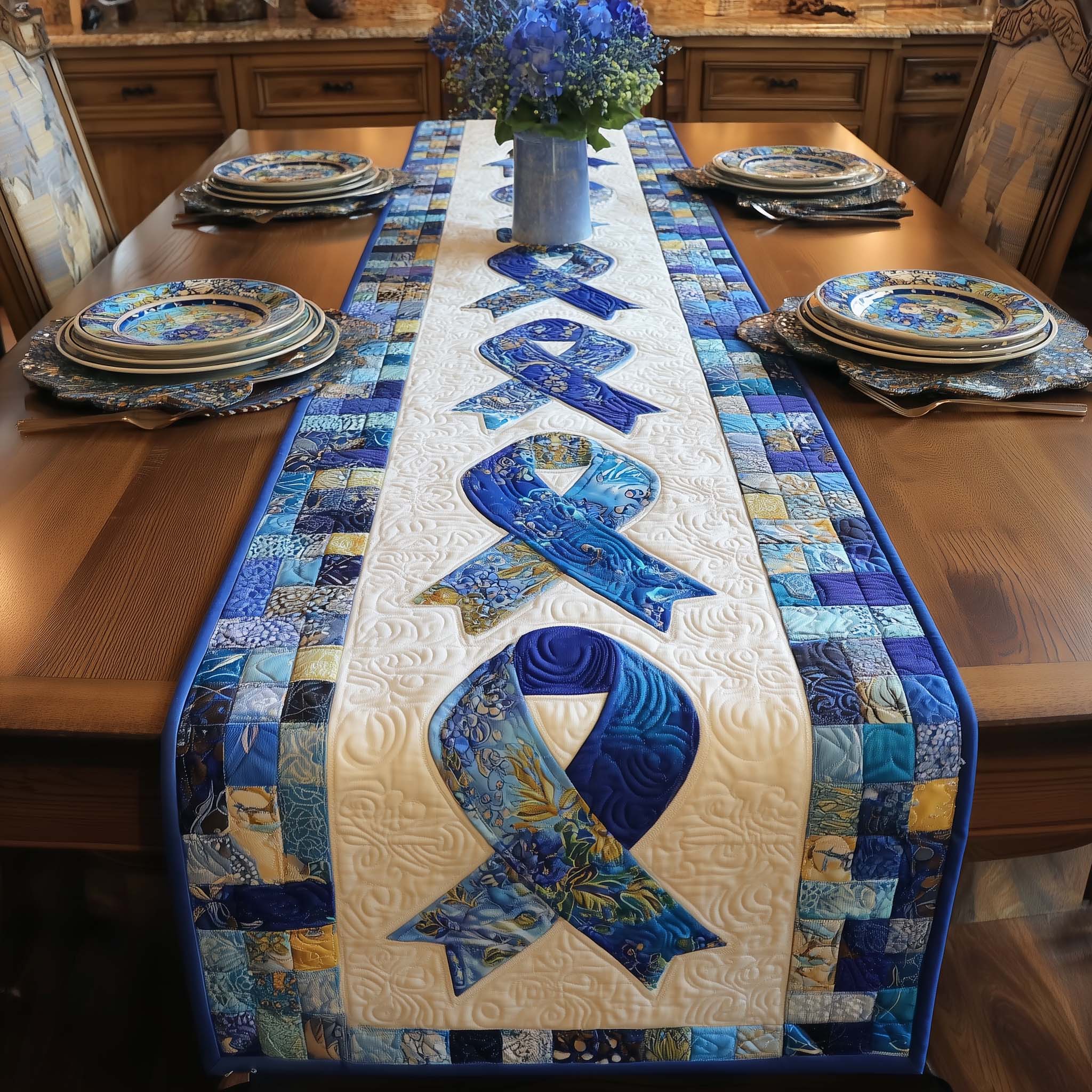 Courage Ribbon Quilted Table Runner GFTOTP16191