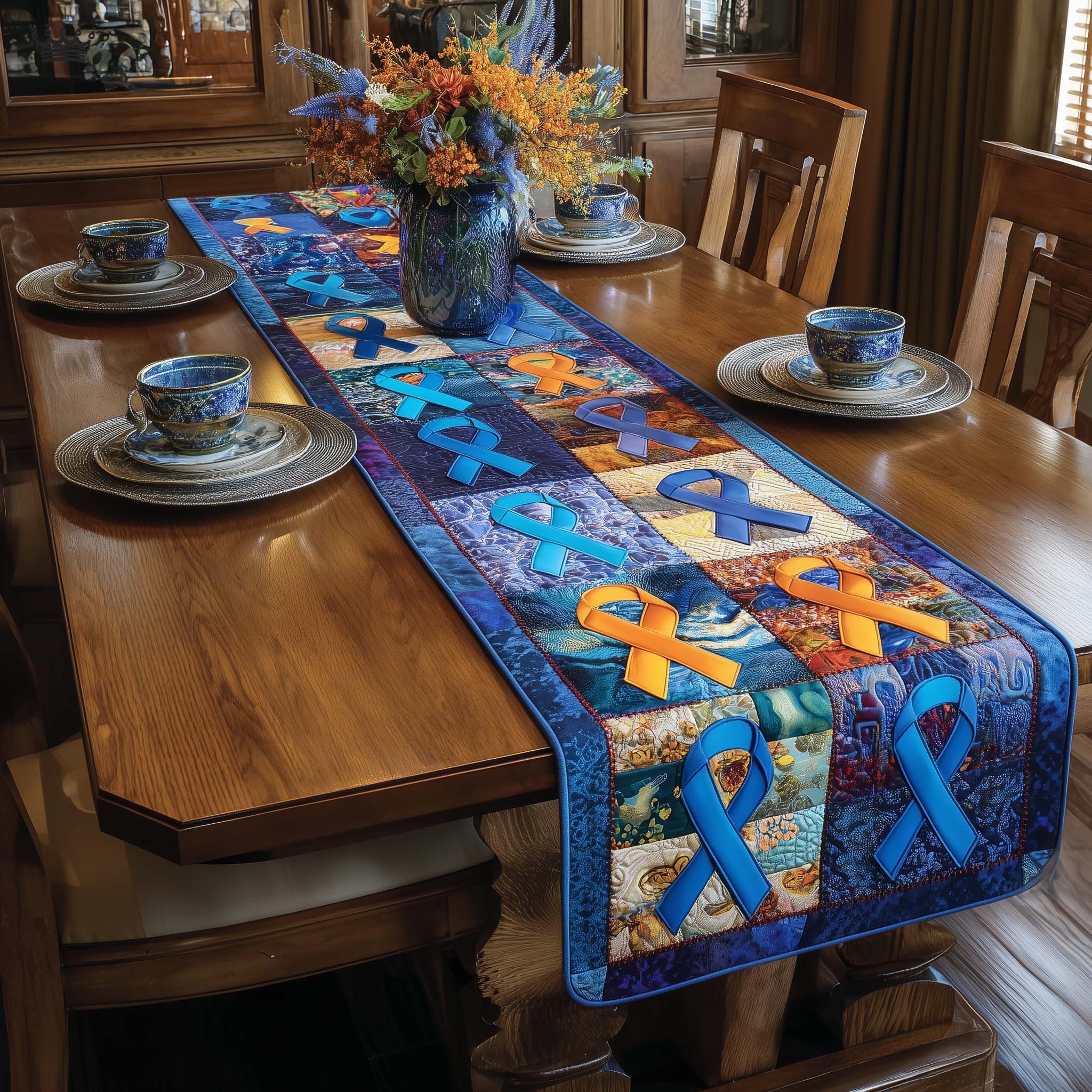 Courage Ribbon Quilted Table Runner GFTOTP16192
