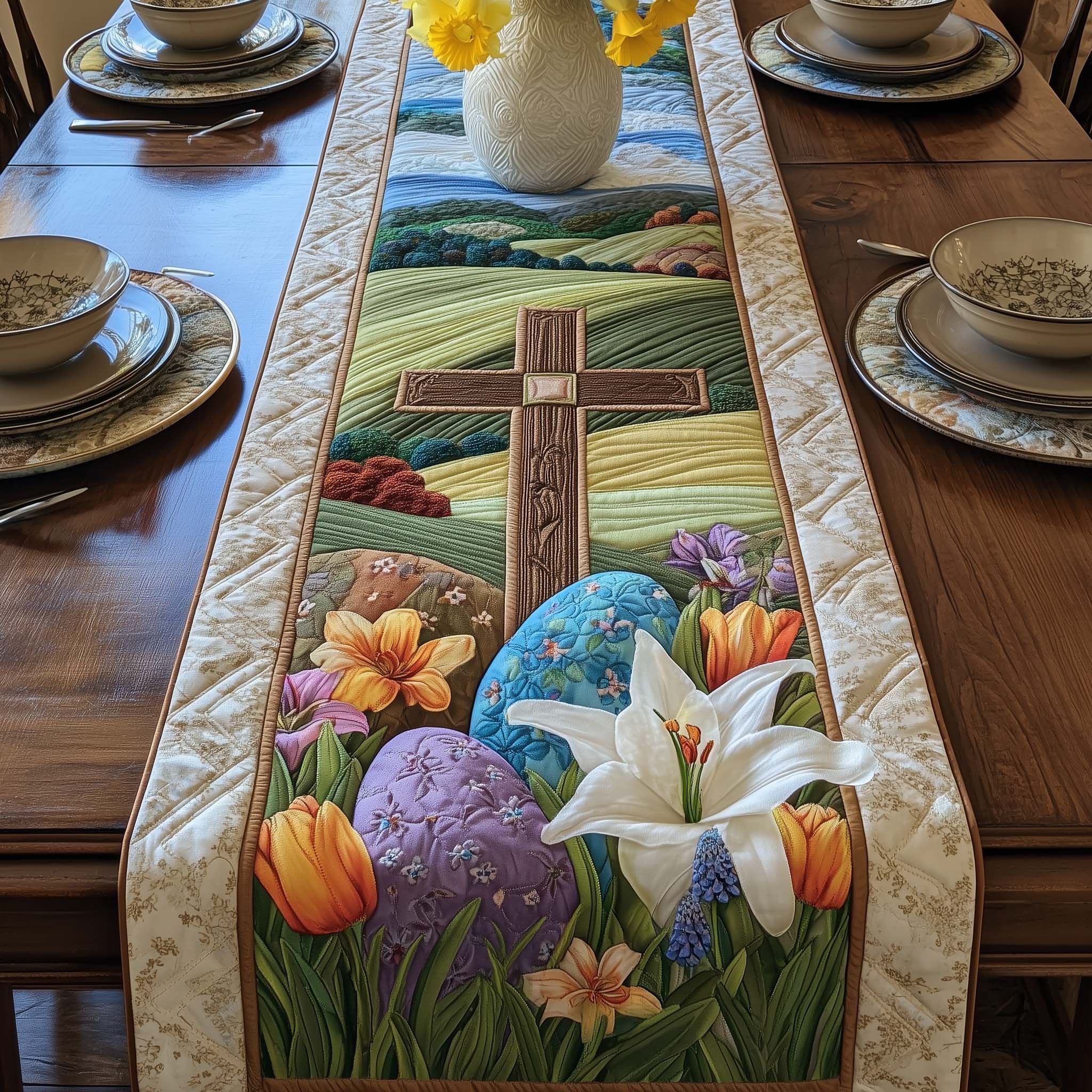 Faithful Sunrise Quilted Table Runner GFTOTP16986