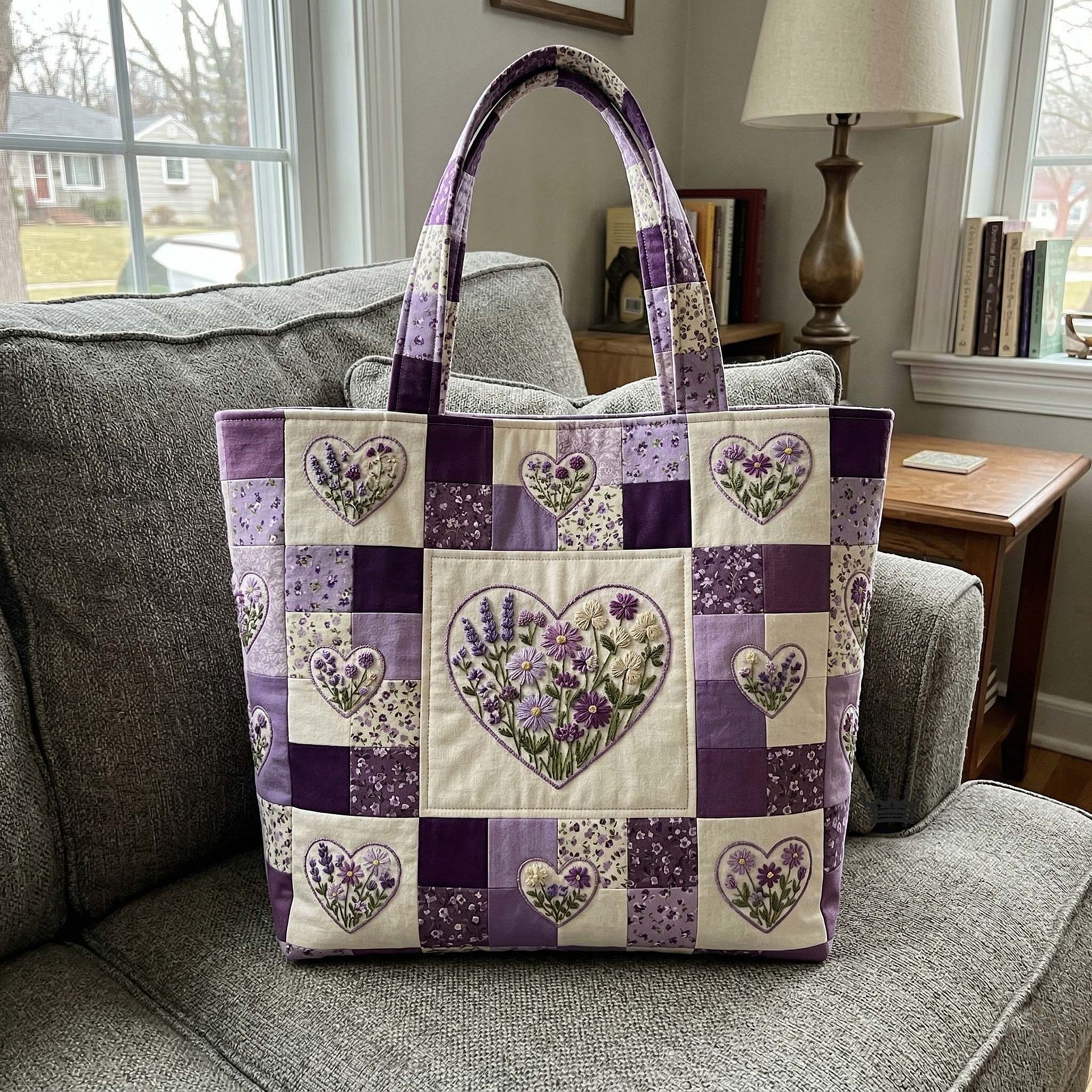 Flower Patchwork Quilted Tote Bag GFTOTP18172