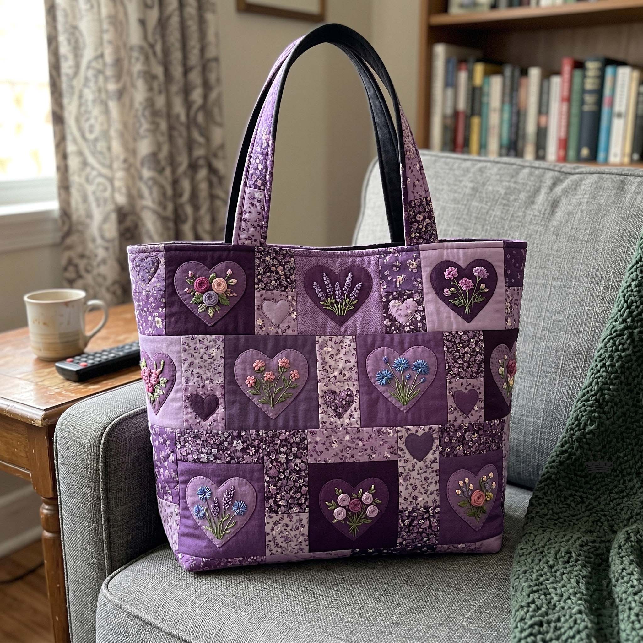 Flower Patchwork Quilted Tote Bag GFTOTP18175