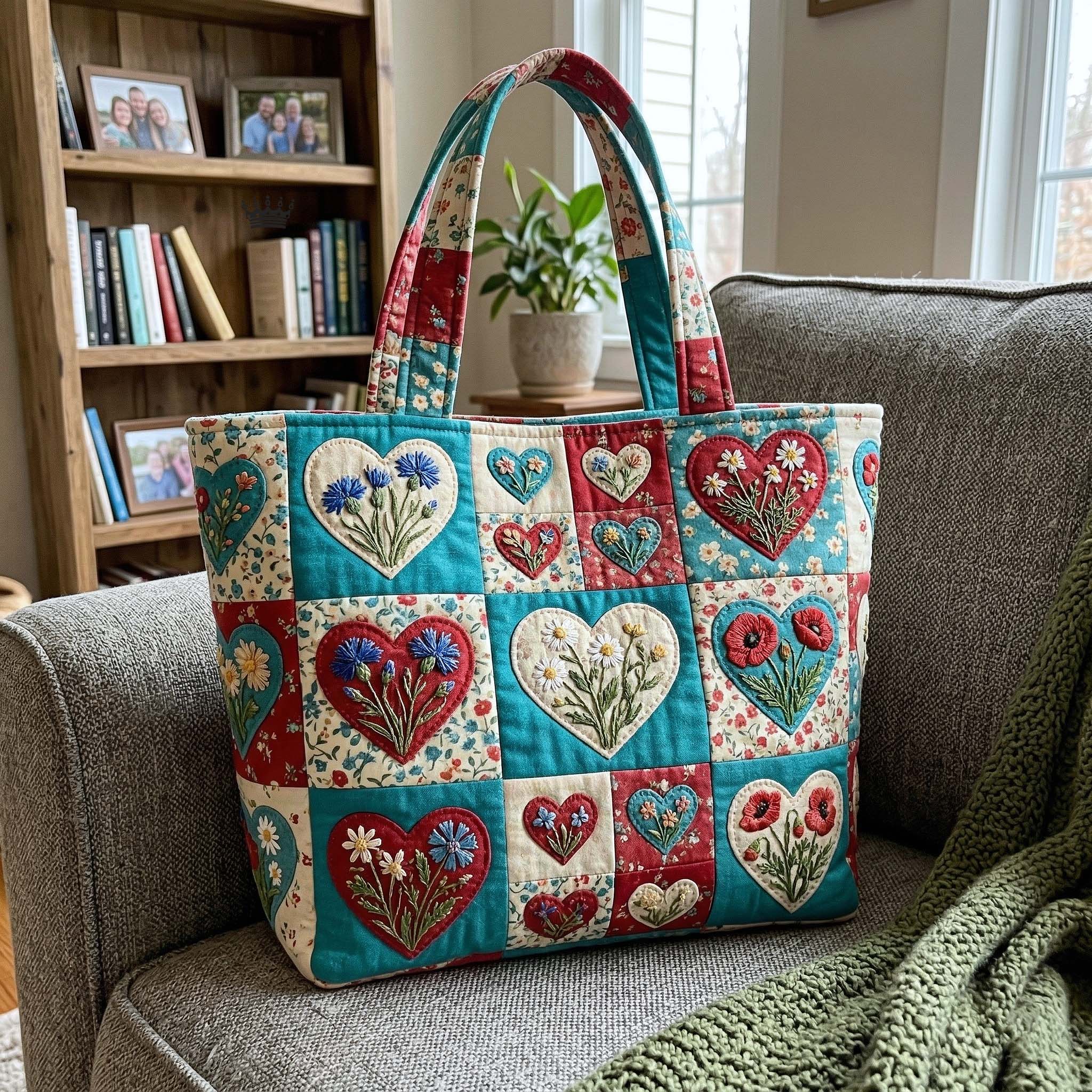 Flower Patchwork Quilted Tote Bag GFTOTP18176
