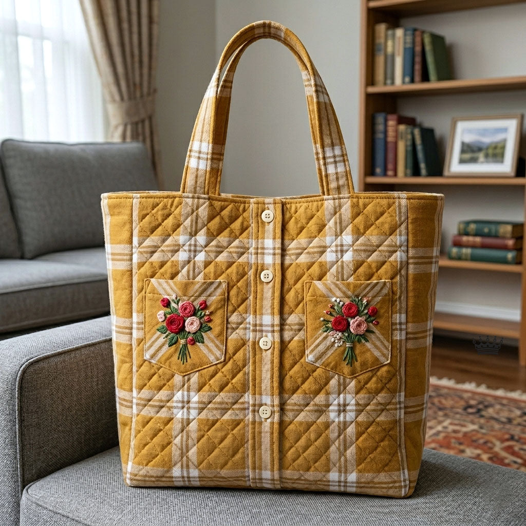 Vintage Floral Quilted Tote Bag GFTOTP18640