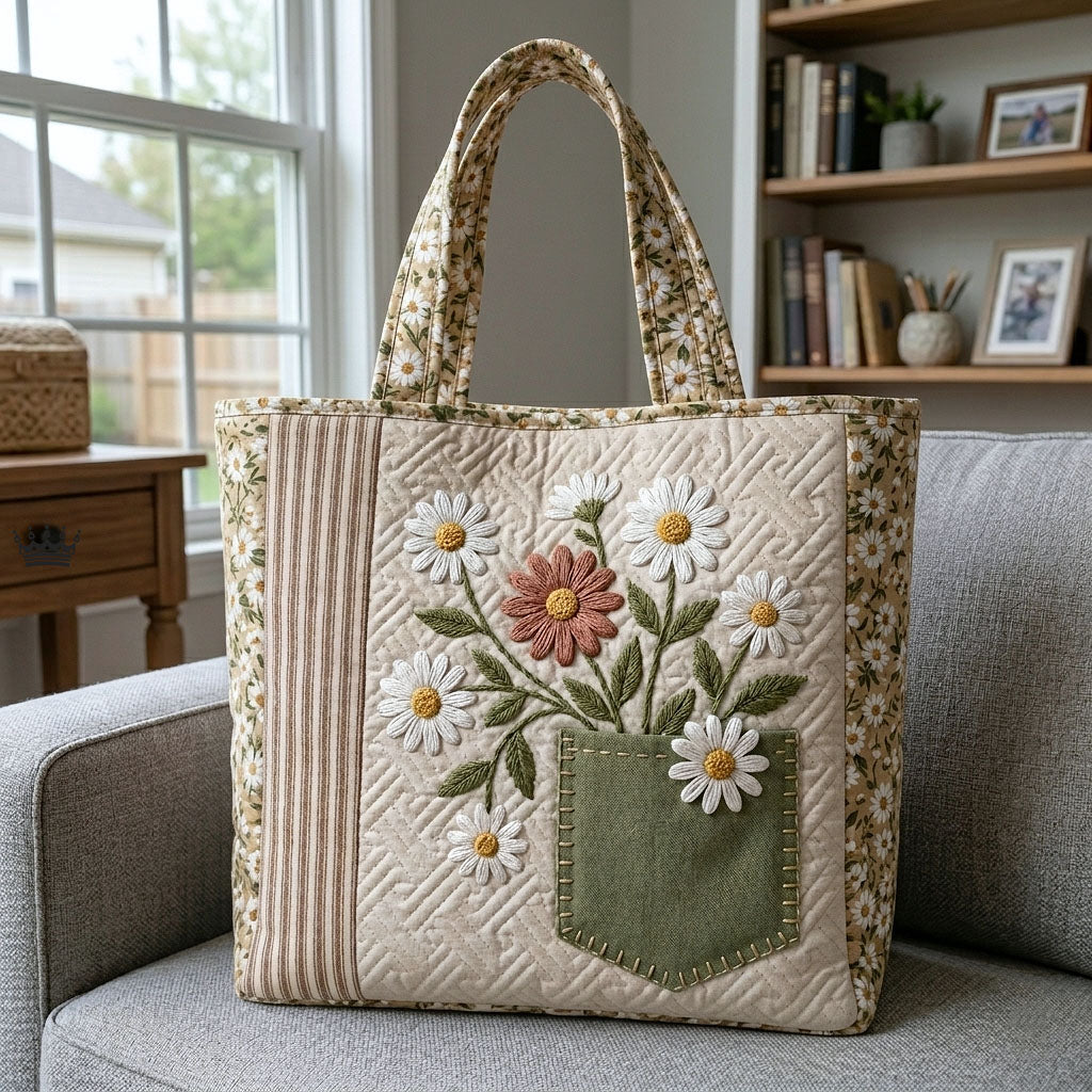 Vintage Floral Quilted Tote Bag GFTOTP18645
