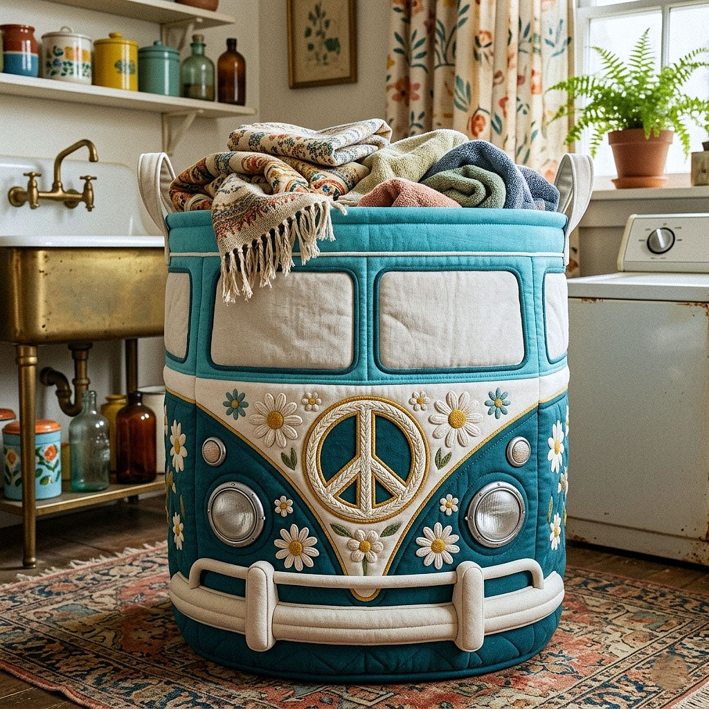 Hippie Van Quilted Laundry Basket GFTOTP18767