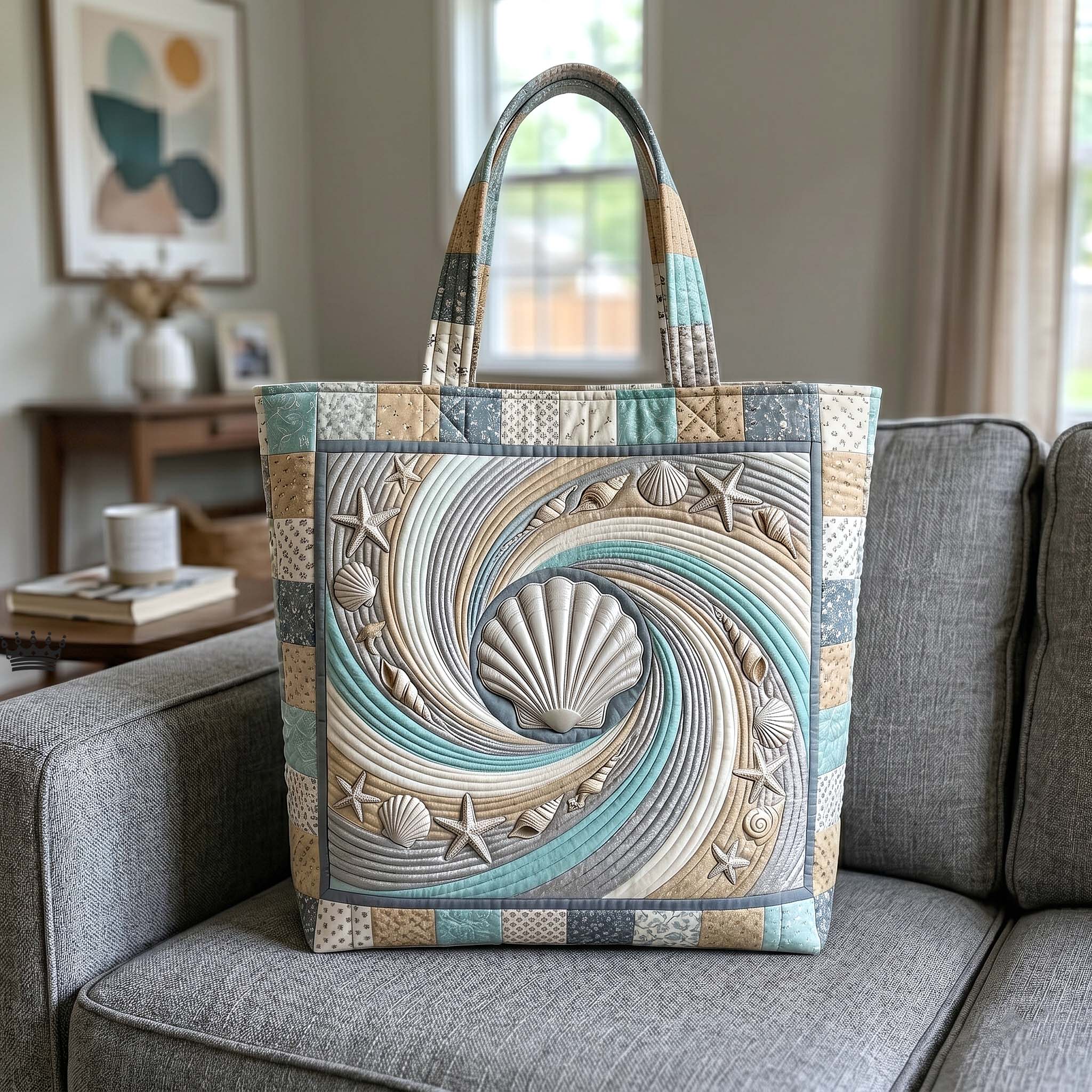 Coastal Whisper Quilted Tote Bag GFTOTP18721 C6
