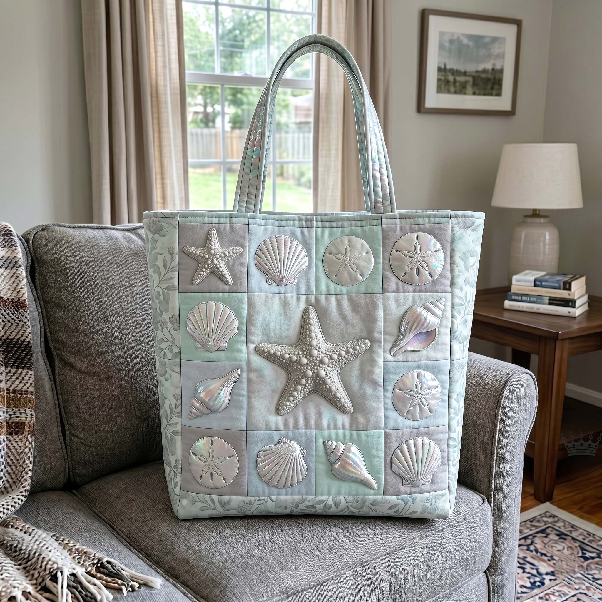 Coastal Whisper Quilted Tote Bag GFTOTP18978