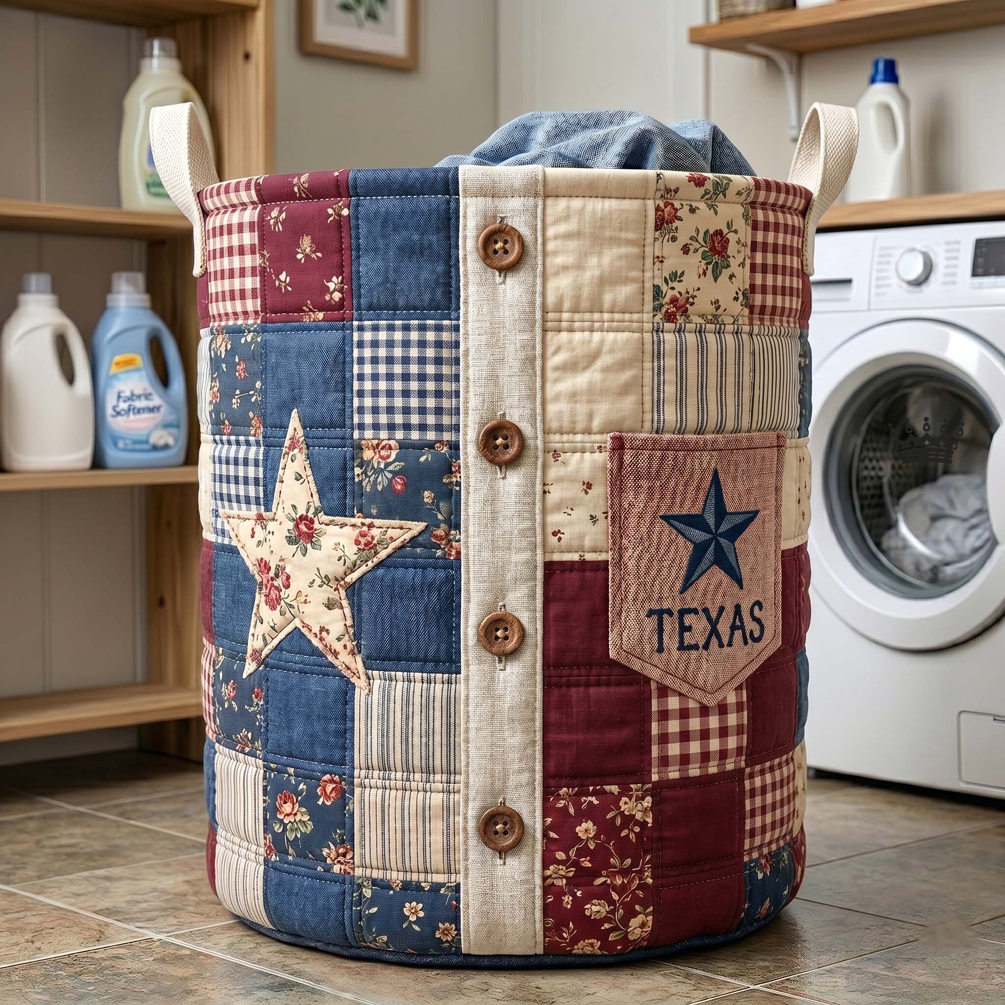 Texas Pride Quilted Laundry Basket GFTOTP19126