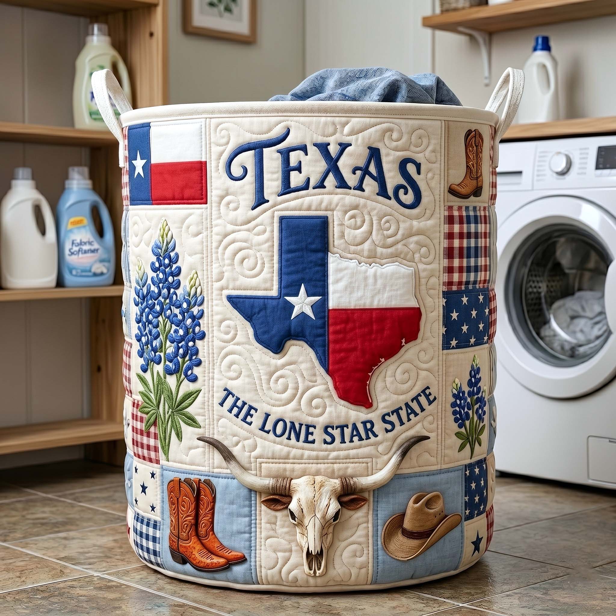Texas Pride Quilted Laundry Basket GFTOTP19127