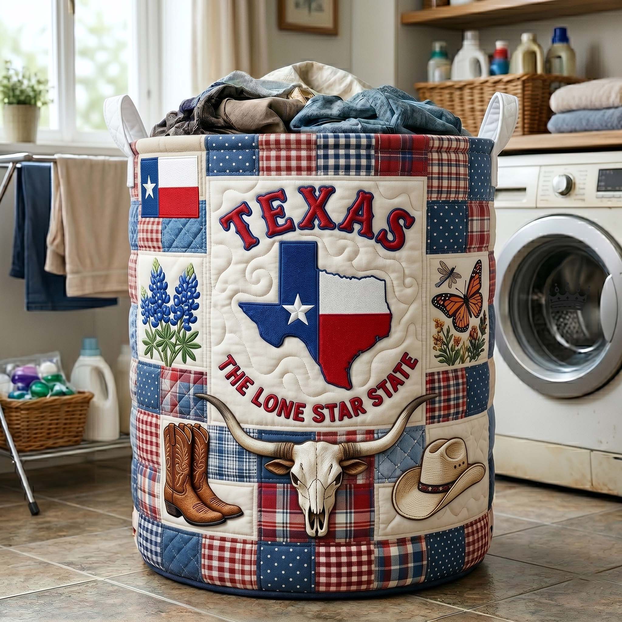Texas Pride Quilted Laundry Basket GFTOTP19129