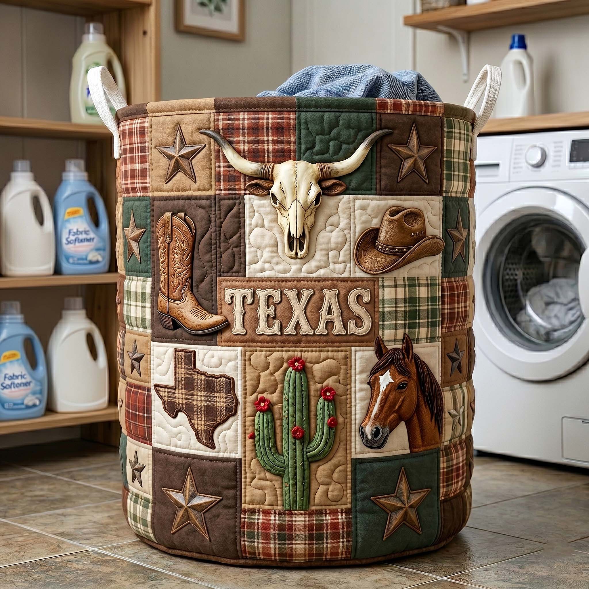 Texas Pride Quilted Laundry Basket GFTOTP19131