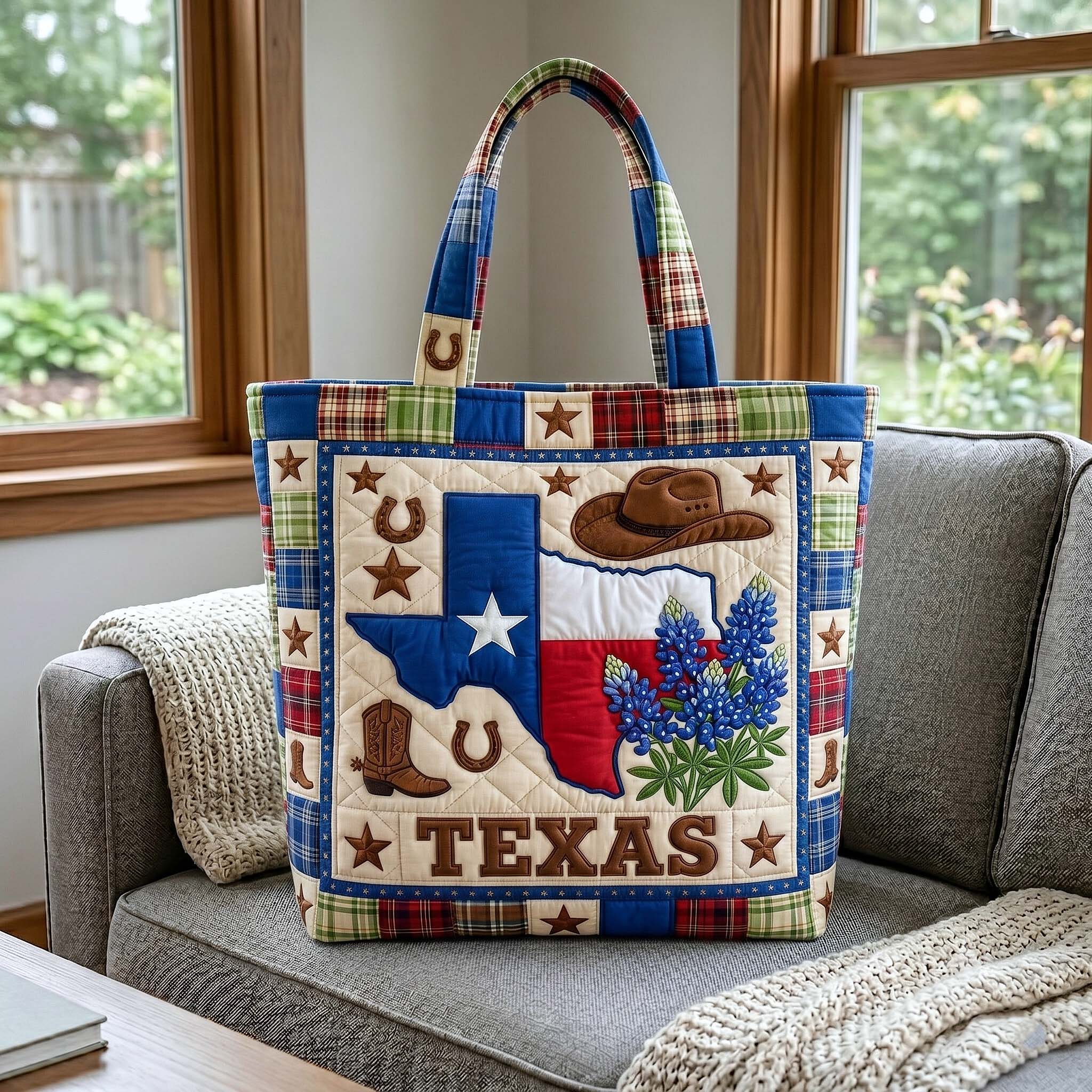 Bluebonnet State Quilted Tote Bag GFTOTP19156