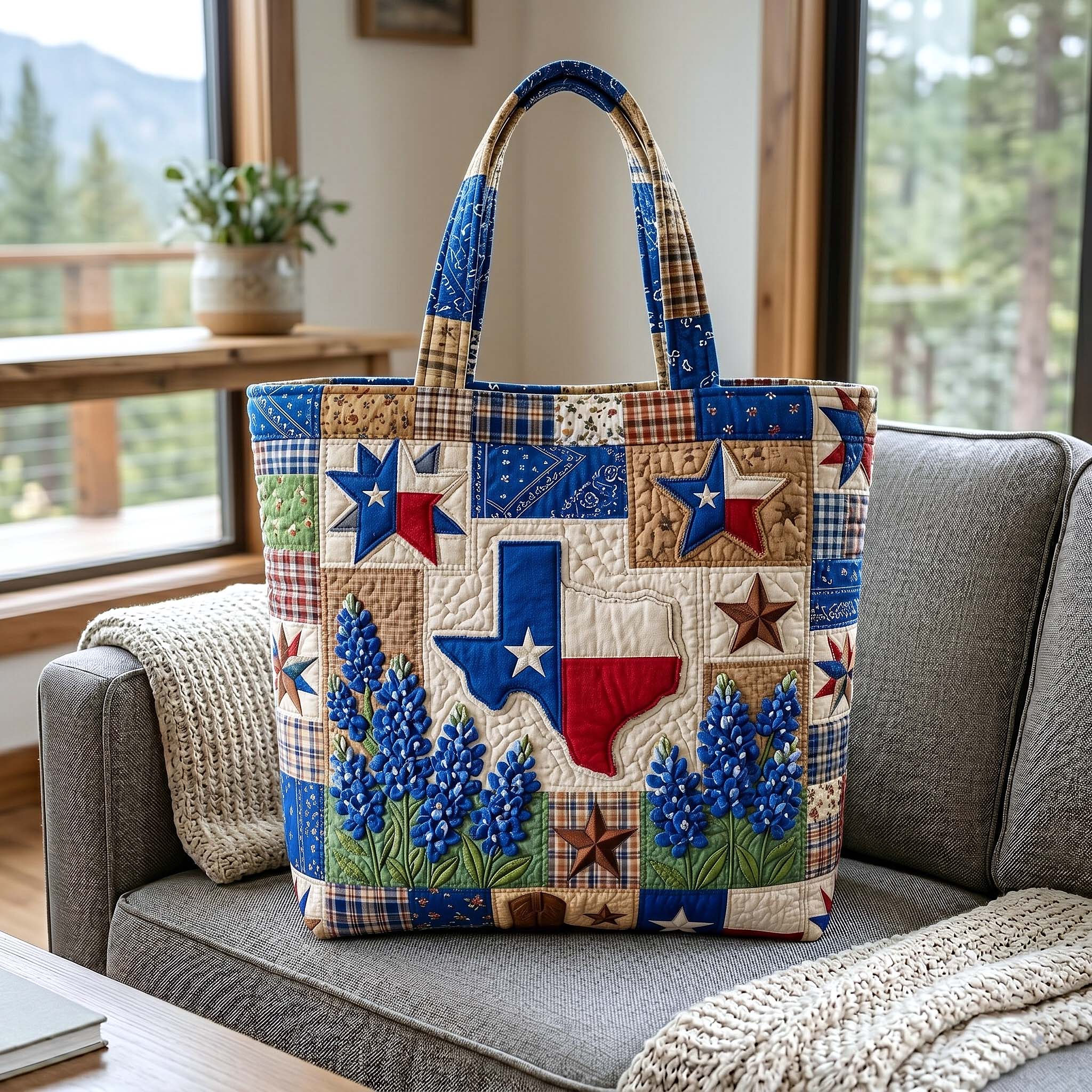 Bluebonnet State Quilted Tote Bag GFTOTP19157