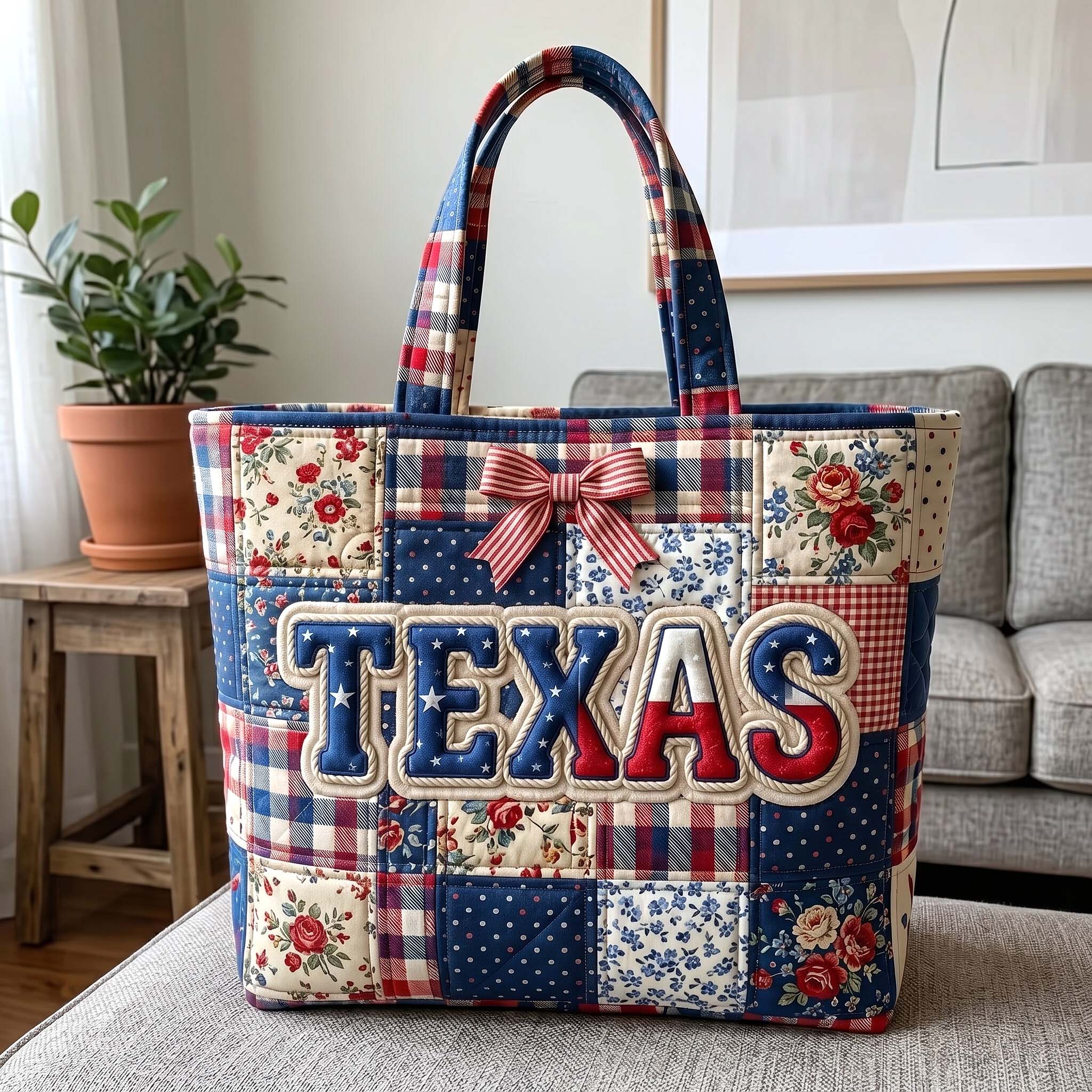 Bluebonnet State Quilted Tote Bag GFTOTP19160