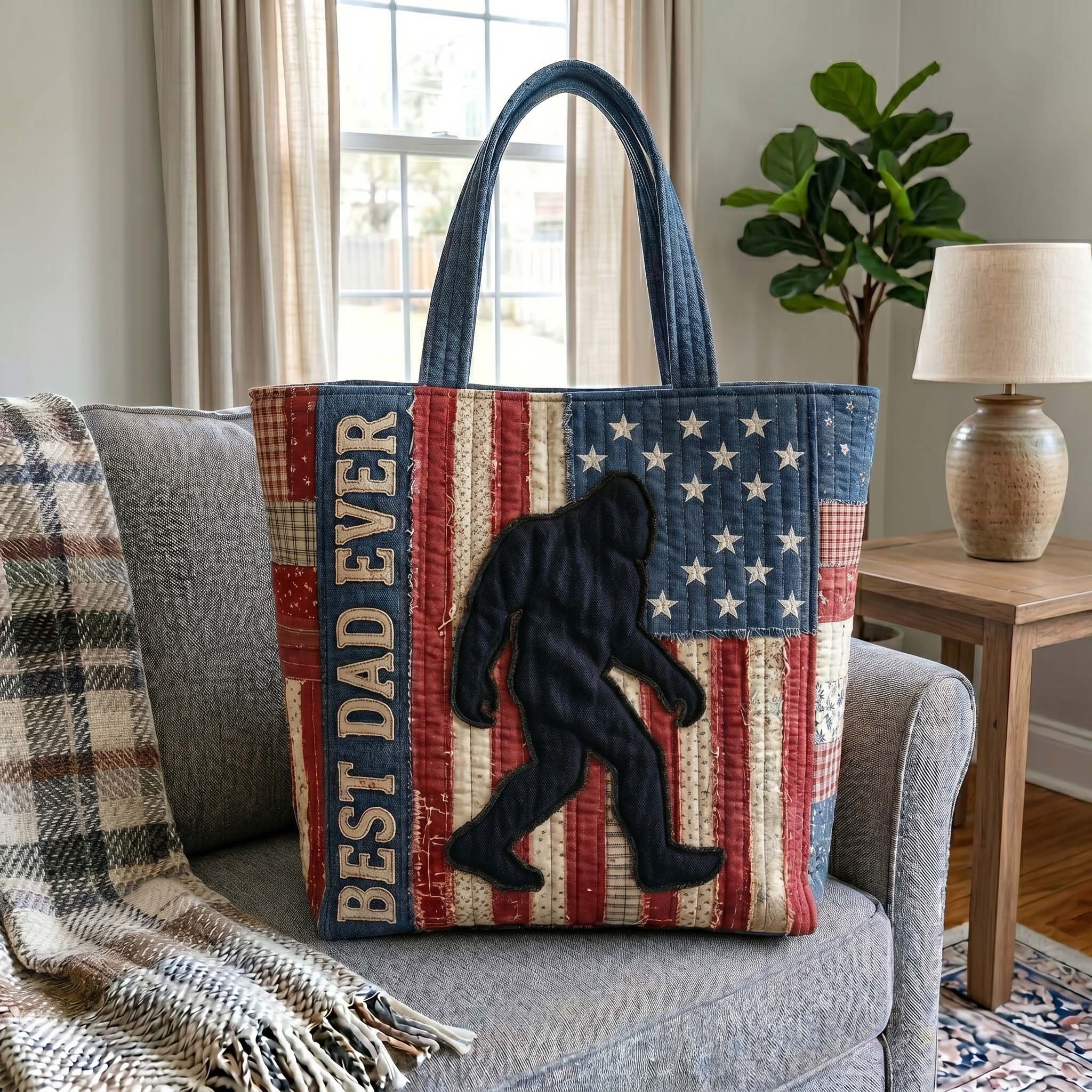 Sasquatch Dad Quilted Tote Bag GFTOTP19196