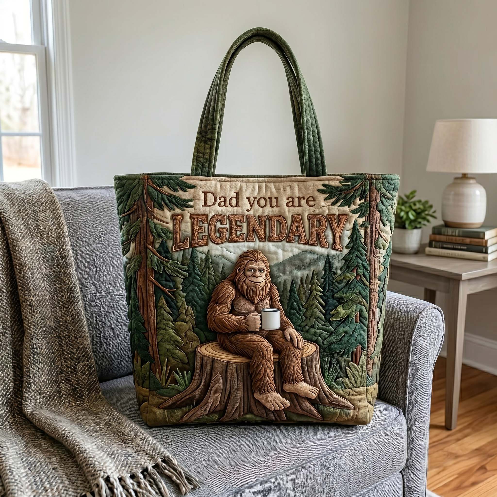 Sasquatch Dad Quilted Tote Bag GFTOTP19199