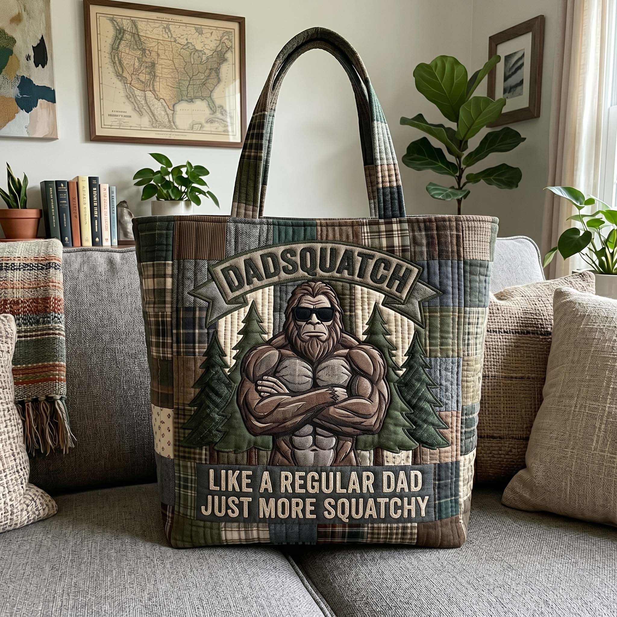 Sasquatch Dad Quilted Tote Bag GFTOTP19200