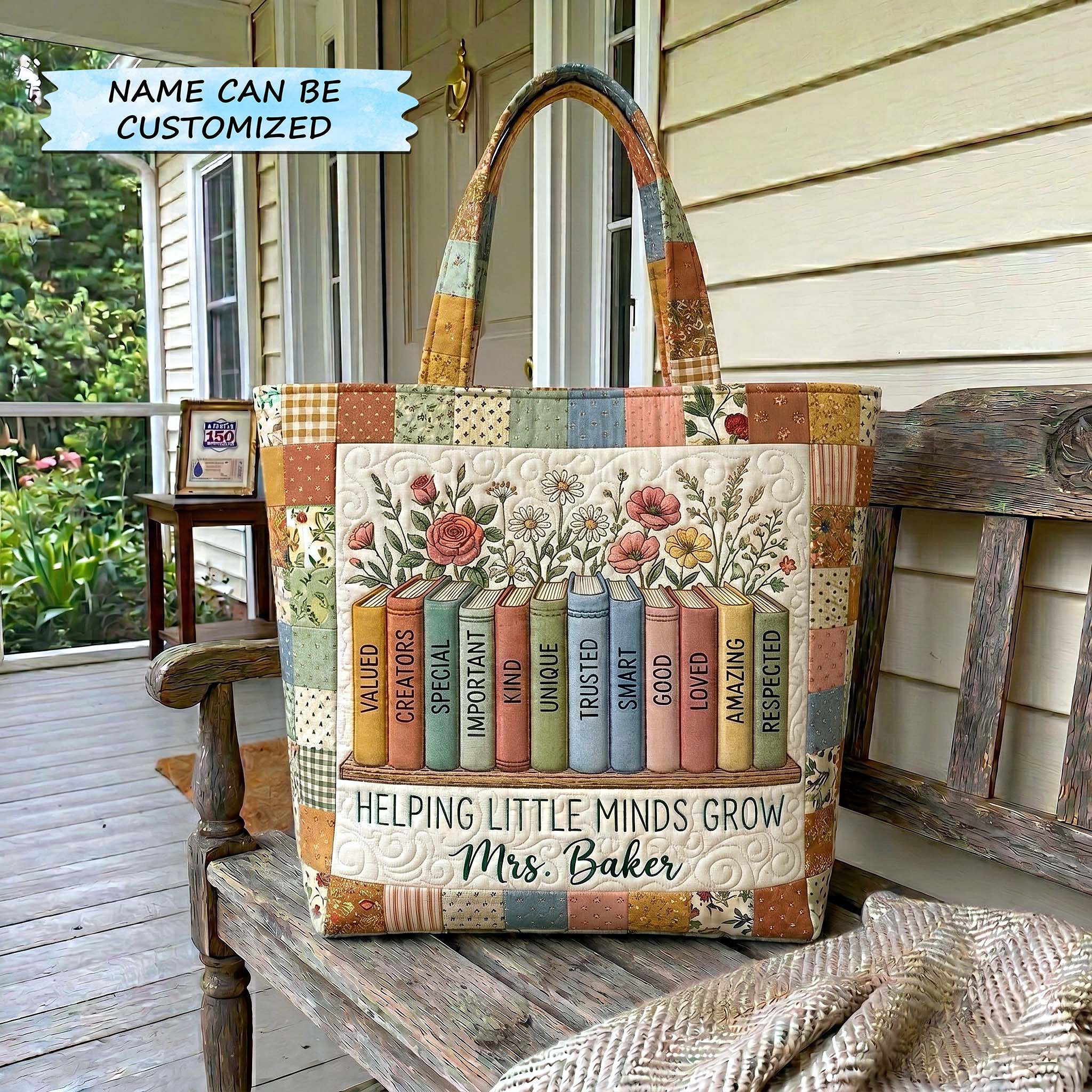 Teaching Heart Quilted Tote Bag QTCUZ GFTOTP19345