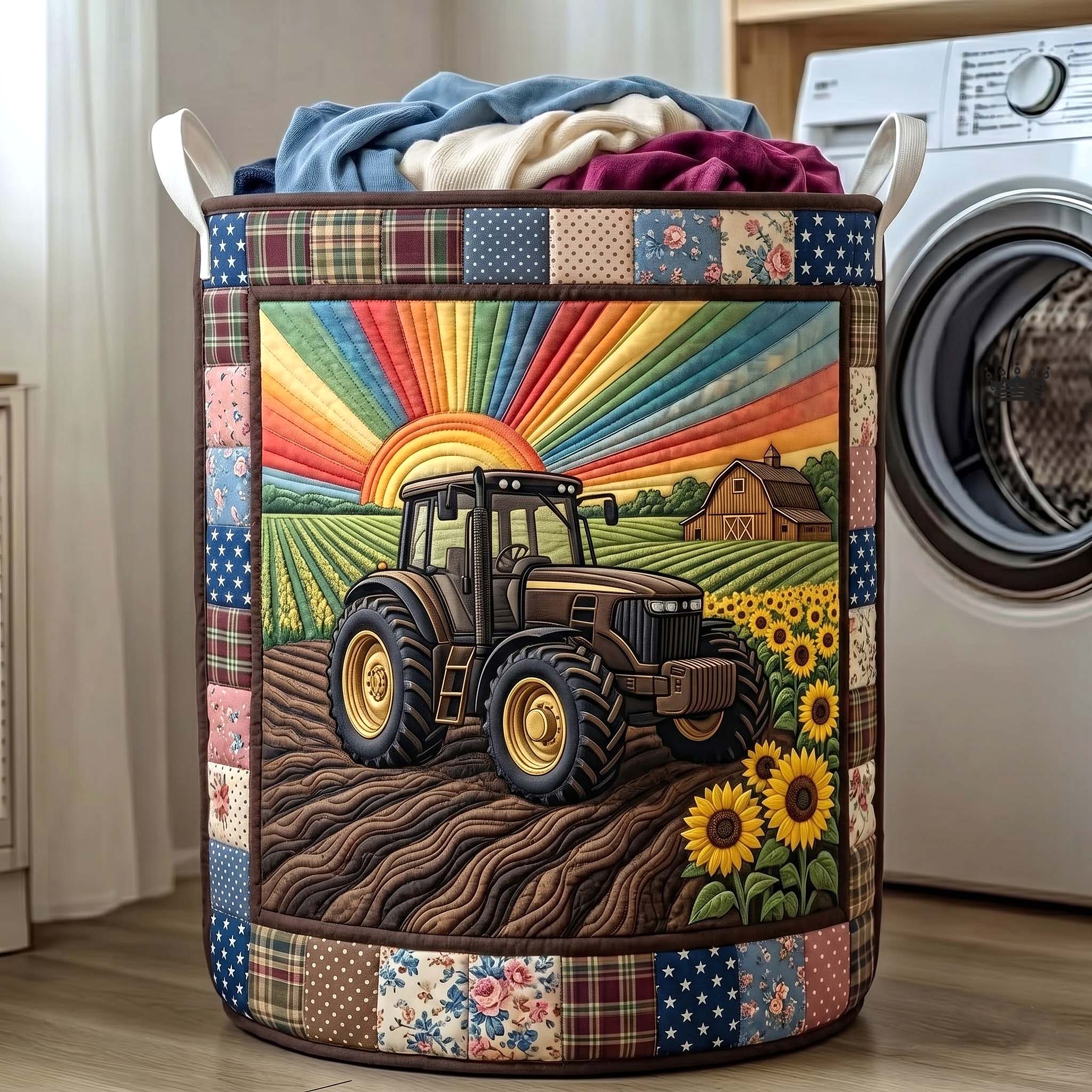 Rustic Homestead Quilted Laundry Basket GFTOTP19390