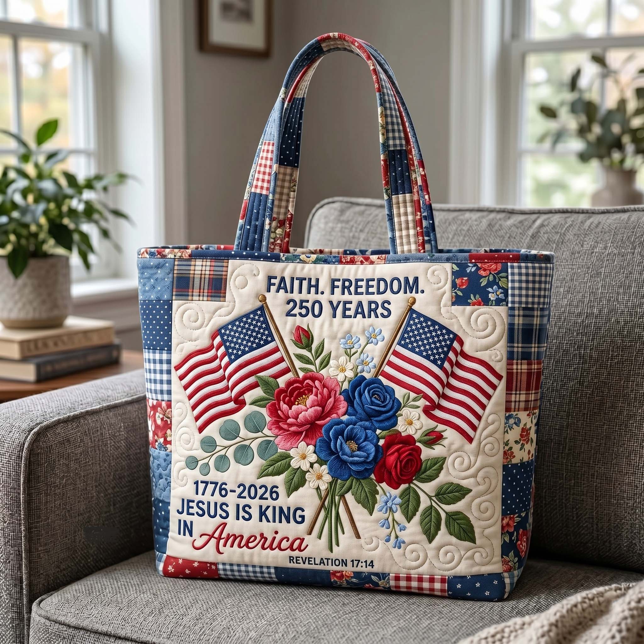Faith Liberty Quilted Tote Bag GFTOTP19466