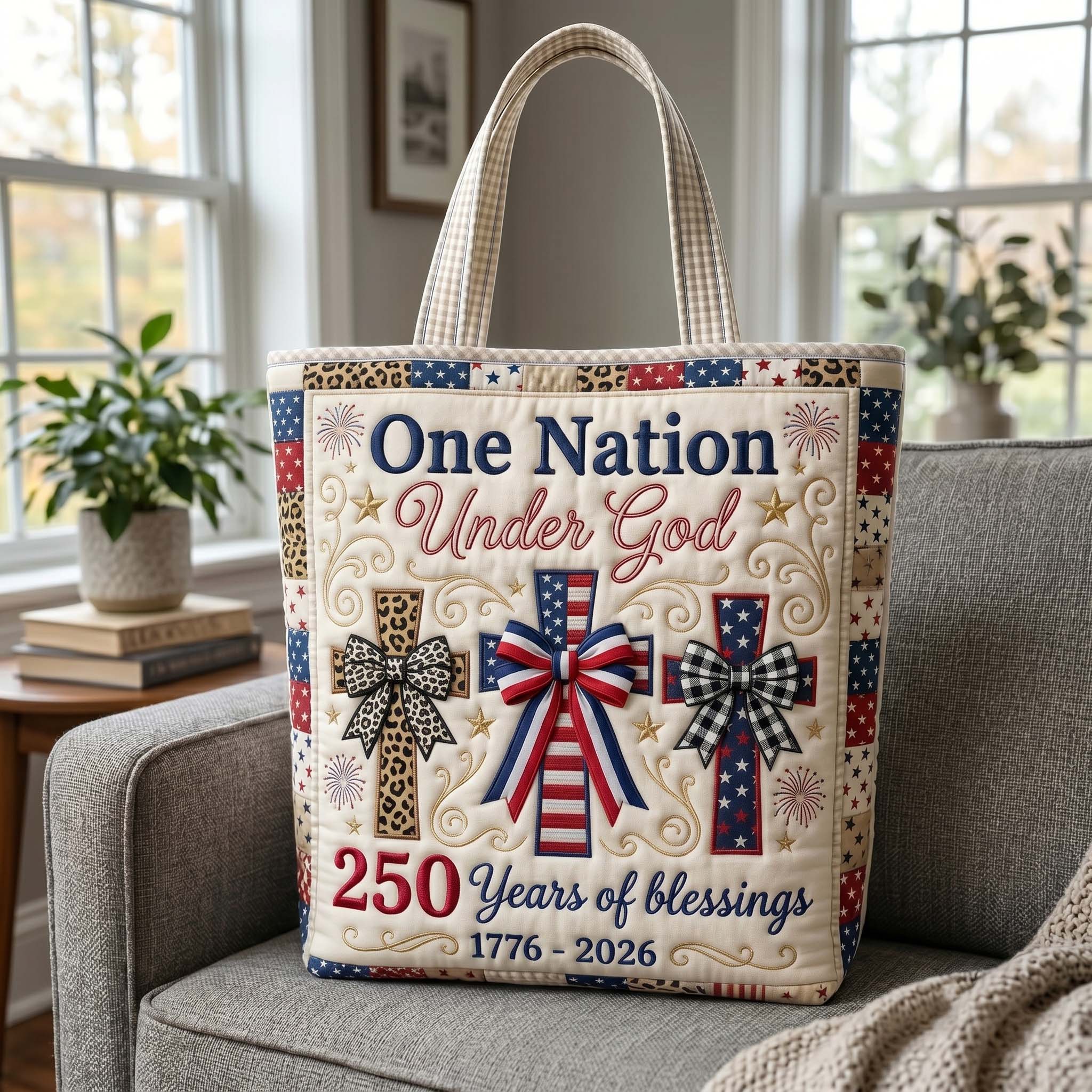 Faith Liberty Quilted Tote Bag GFTOTP19469