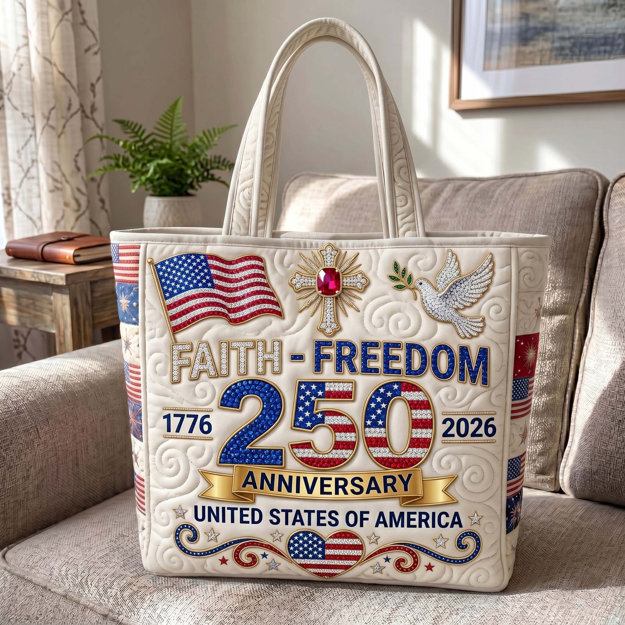 Faith Liberty Quilted Tote Bag GFTOTP19470