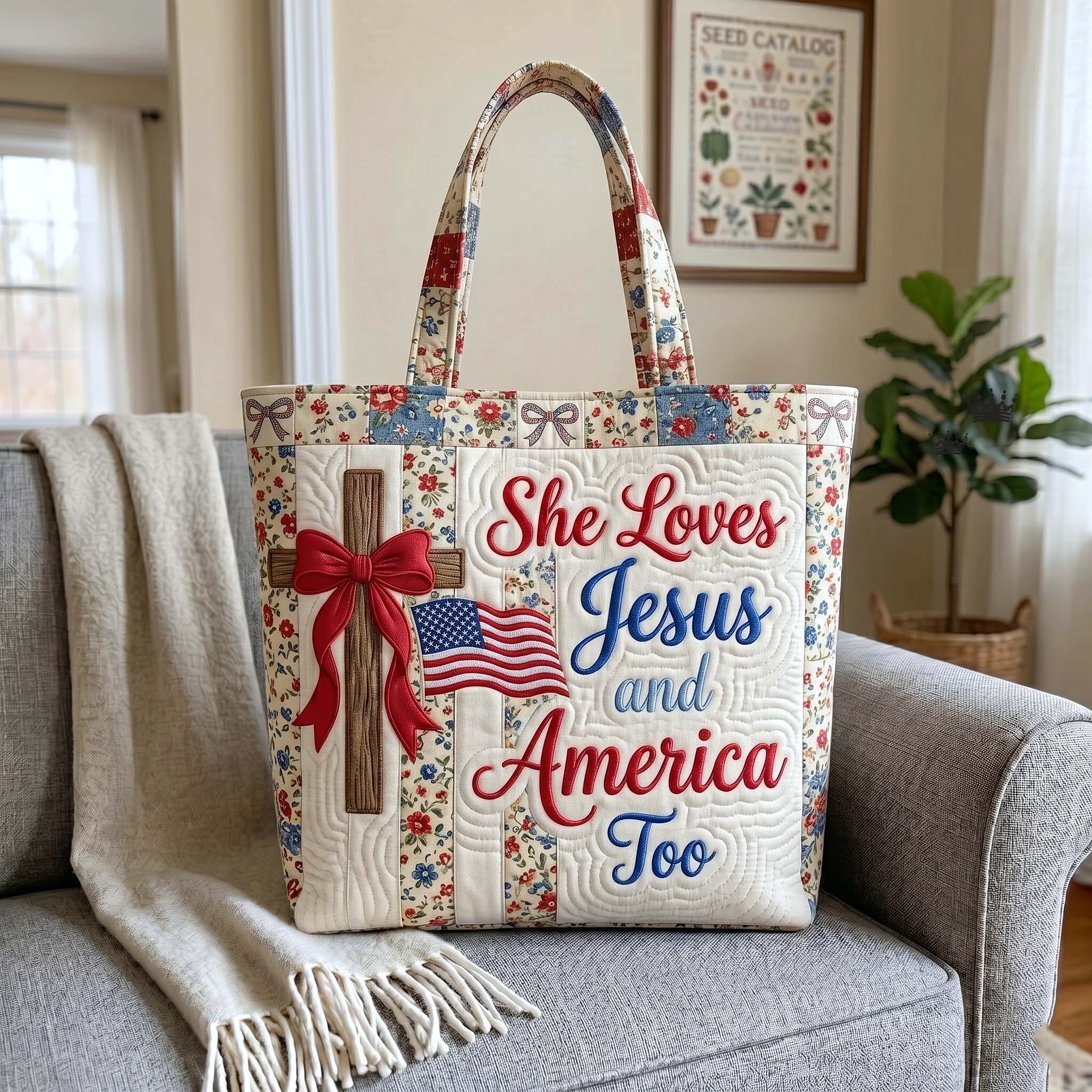 Faith Liberty Quilted Tote Bag GFTOTP19496