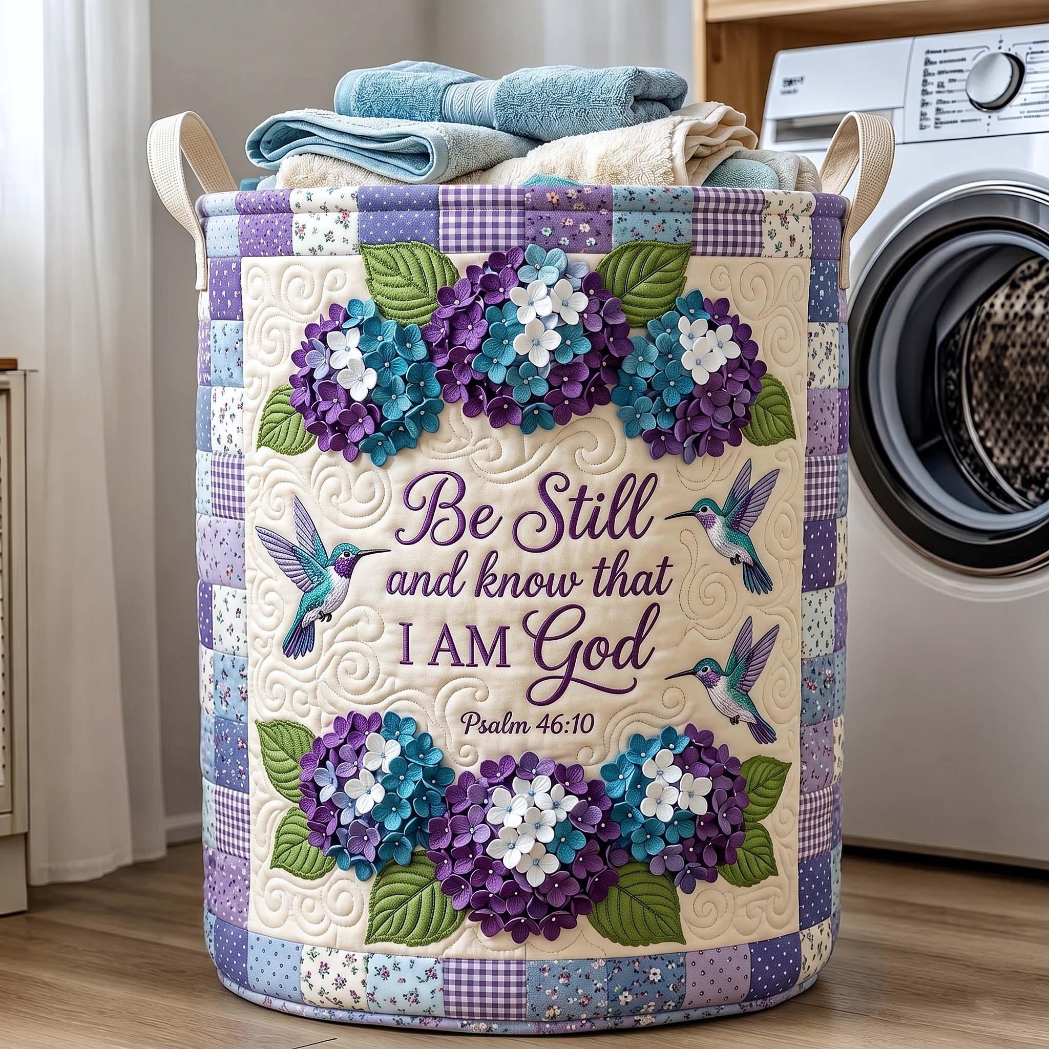 Words Of Faith Quilted Laundry Basket GFTOTP19535