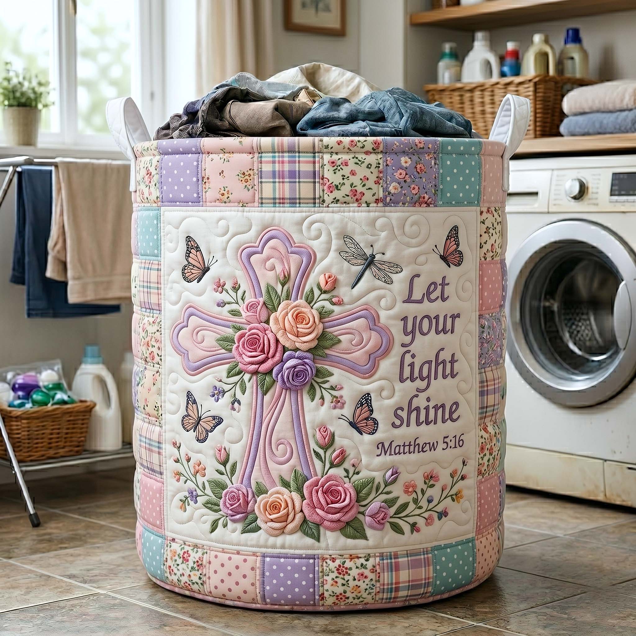 Grace Garden Quilted Laundry Basket GFTOTP19542