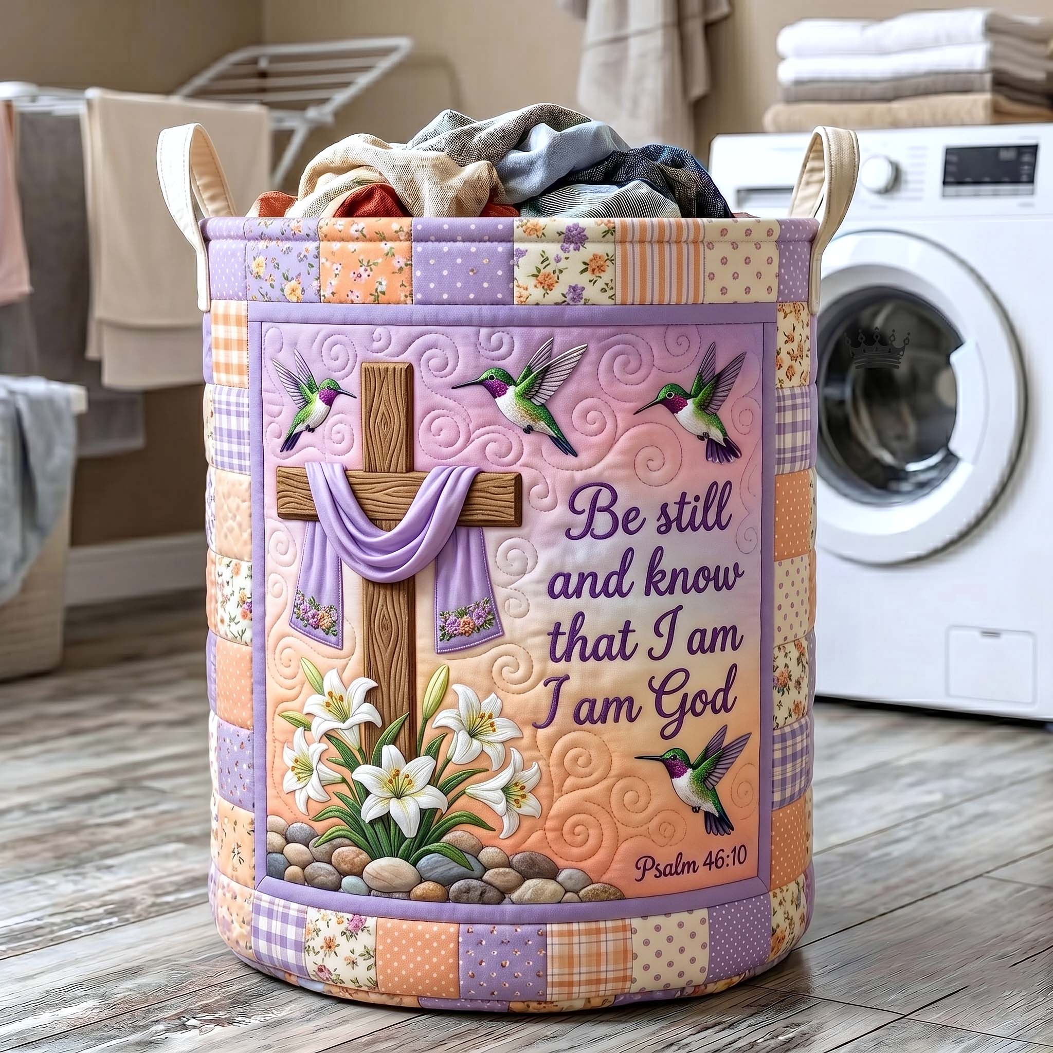 Grace Garden Quilted Laundry Basket GFTOTP19543