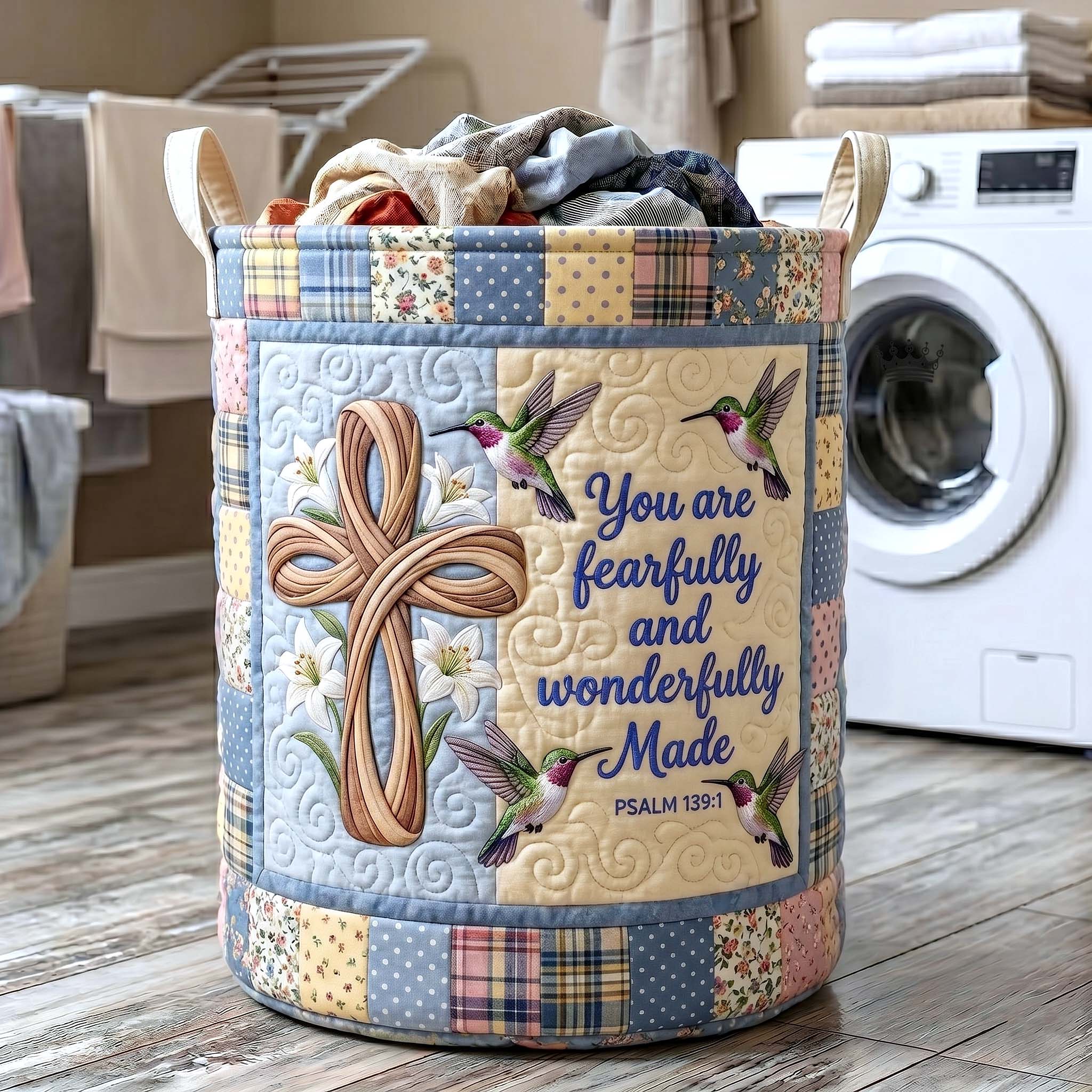 Grace Garden Quilted Laundry Basket GFTOTP19544
