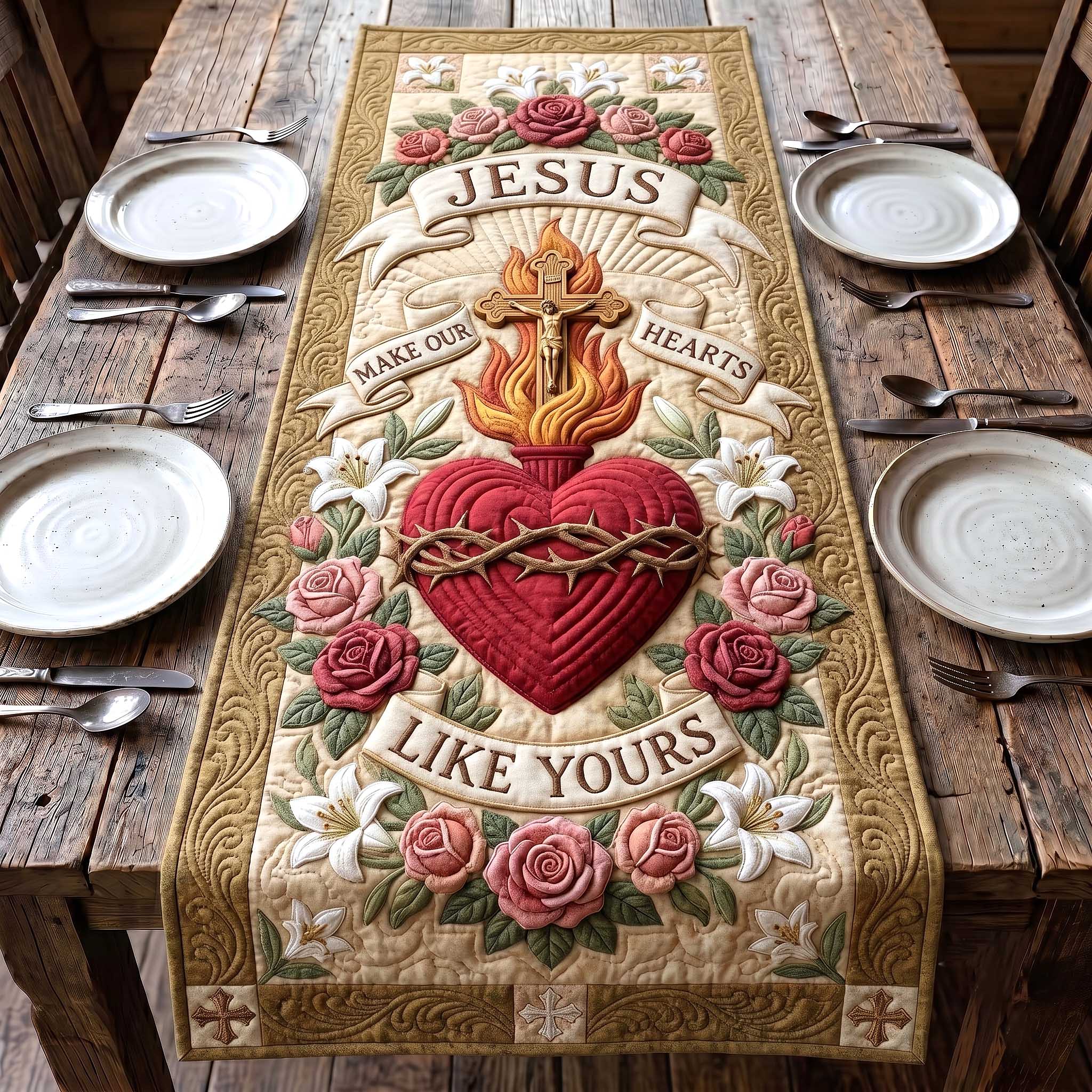 Faithful Savior Quilted Table Runner GFTOTP19742