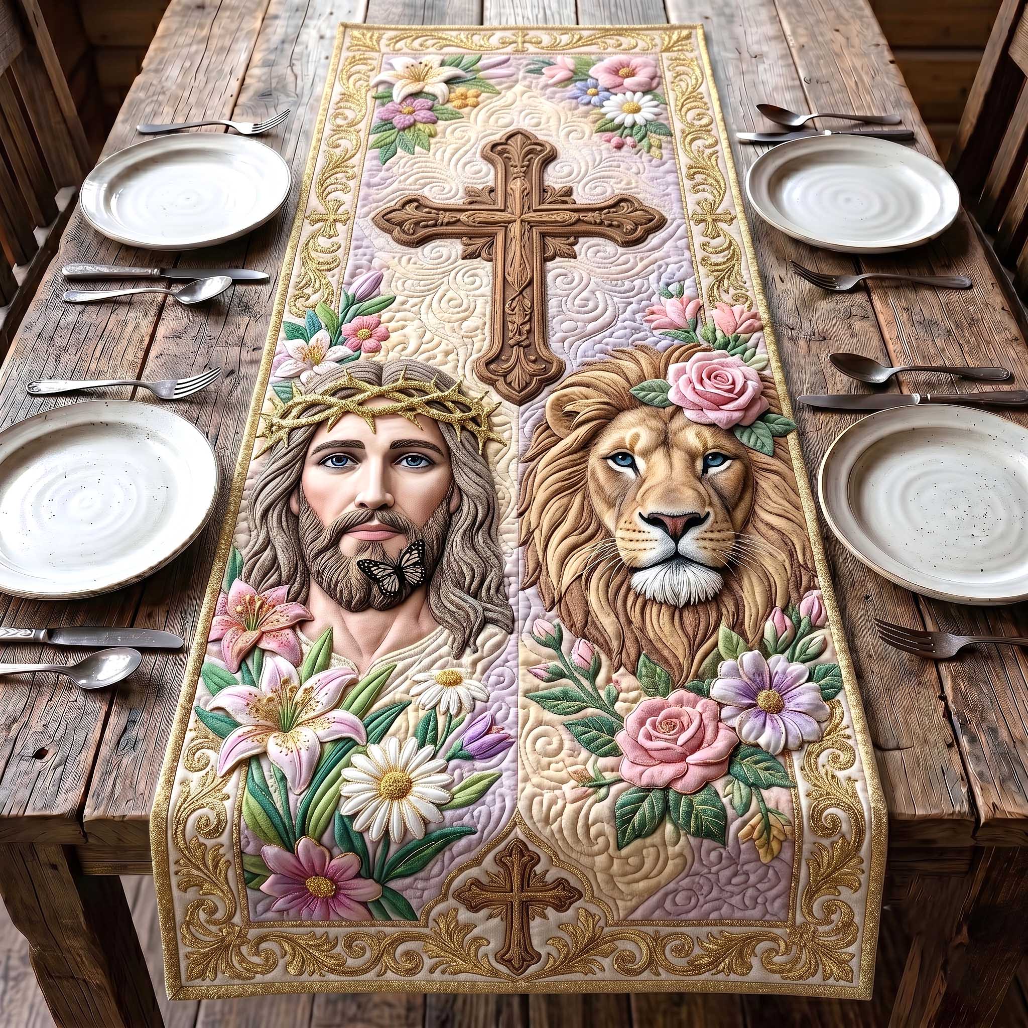 Faithful Savior Quilted Table Runner GFTOTP19747
