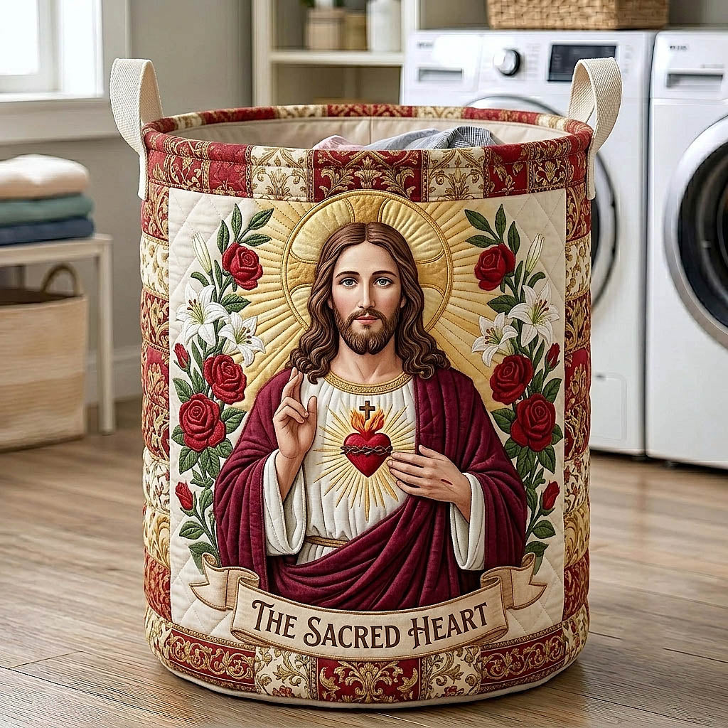 Amazing Grace Quilted Laundry Basket GFTOTP19755