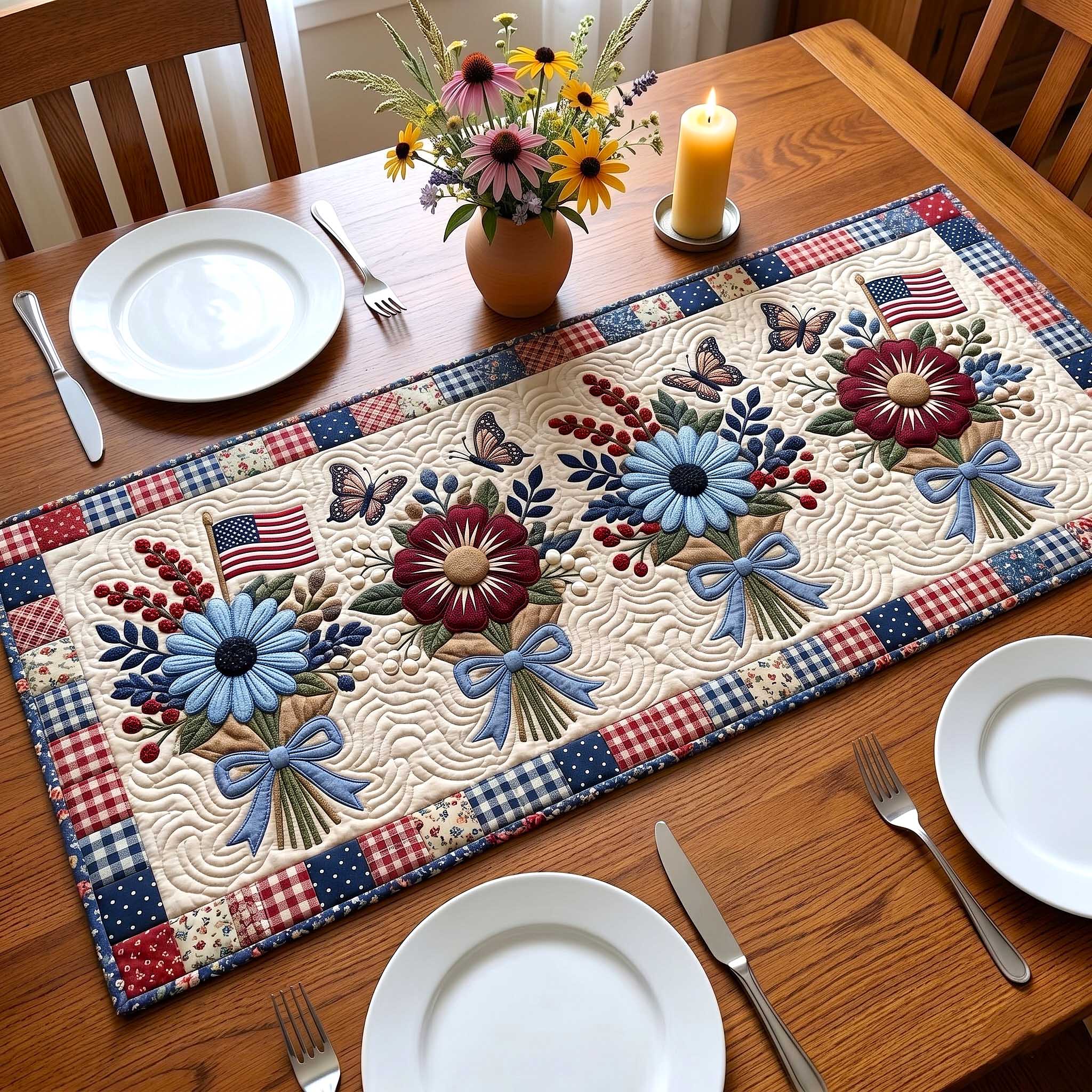 Liberty Blooms Quilted Table Runner GFTOTP19839
