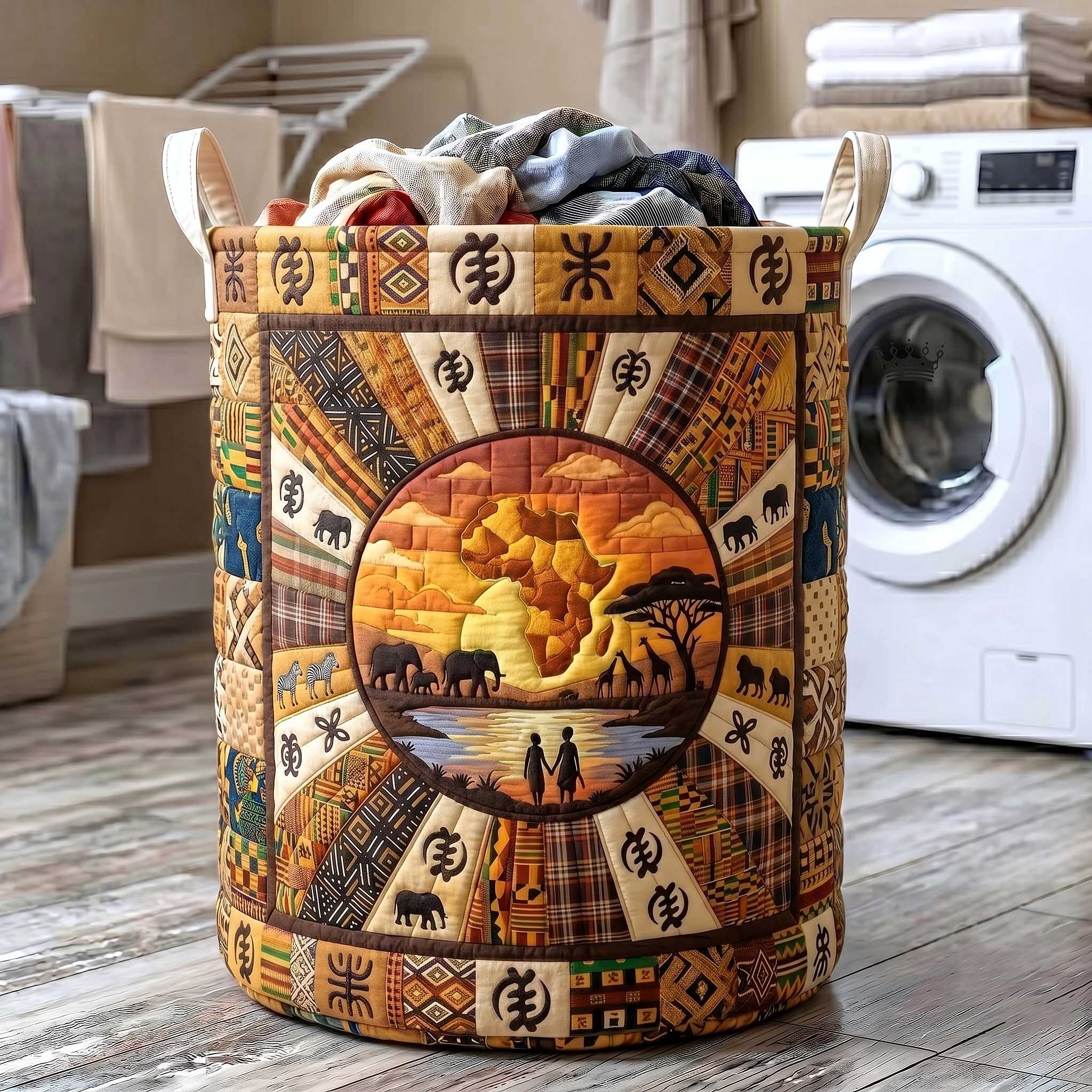 African Roots Quilted Laundry Basket GFTOTP19889