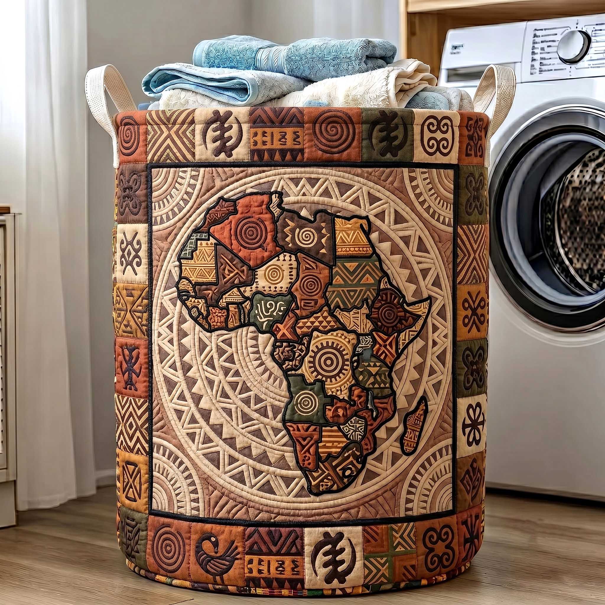 African Roots Quilted Laundry Basket GFTOTP19892