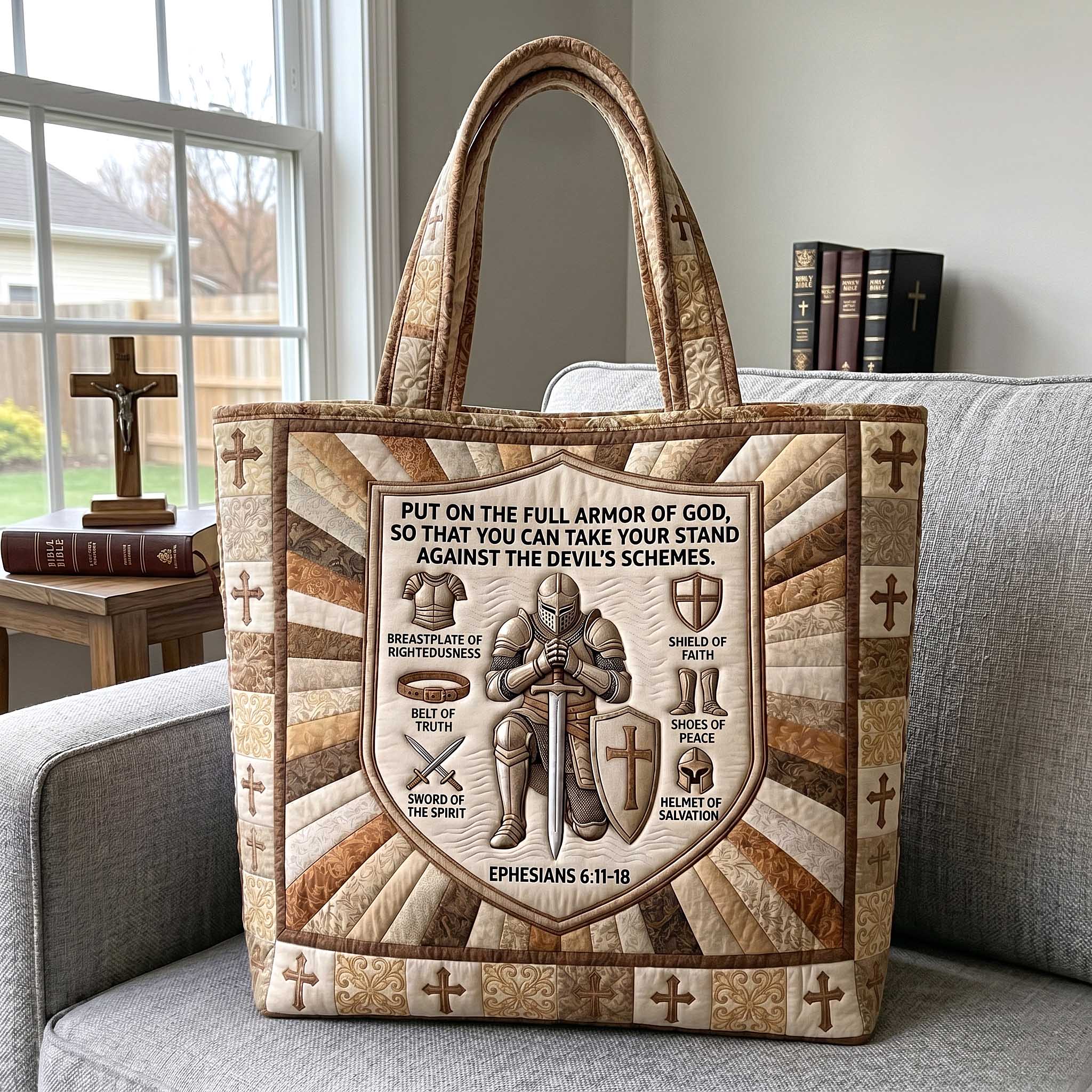 Full Armor Of God Quilted Tote Bag GFTOTP20008