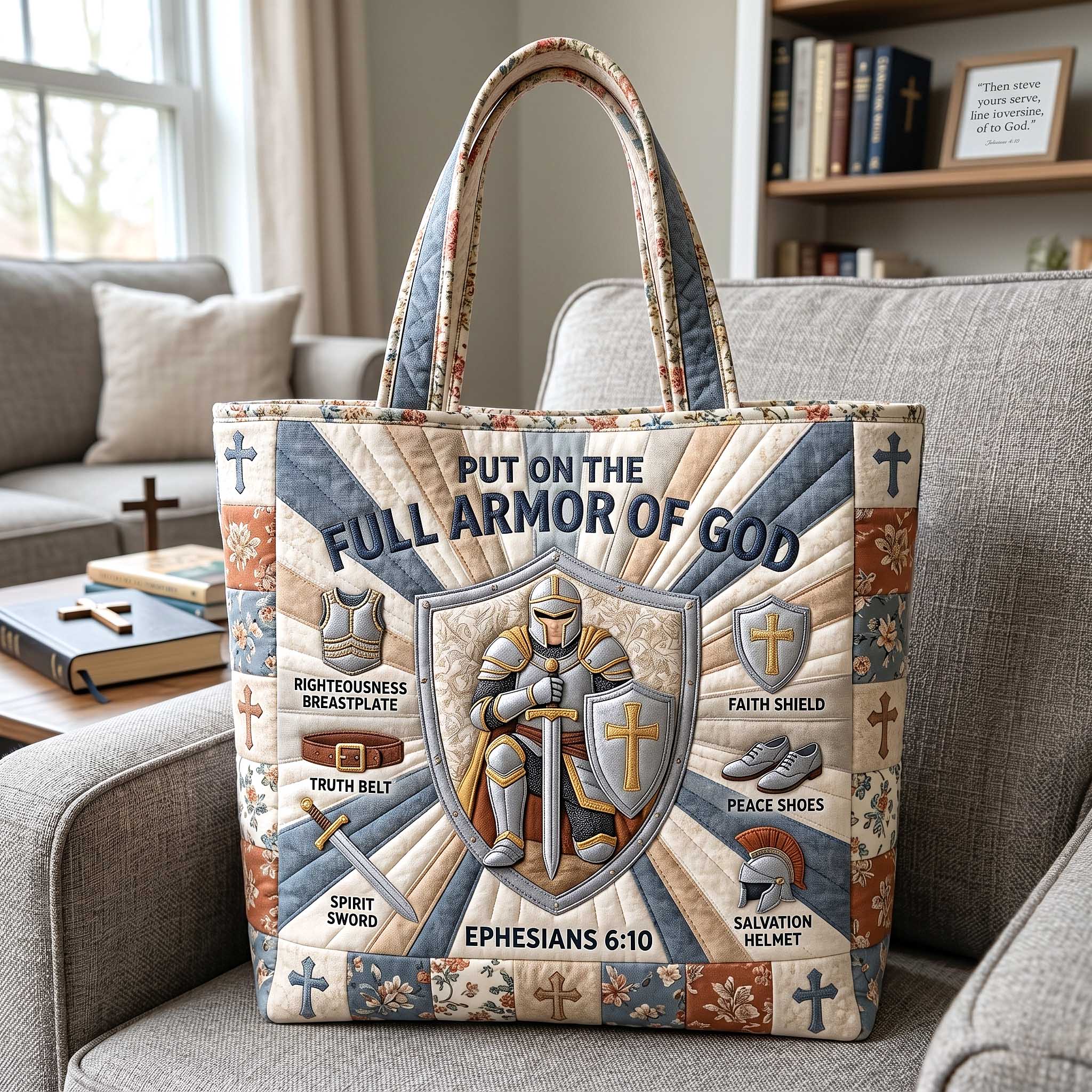 Full Armor Of God Quilted Tote Bag GFTOTP20009