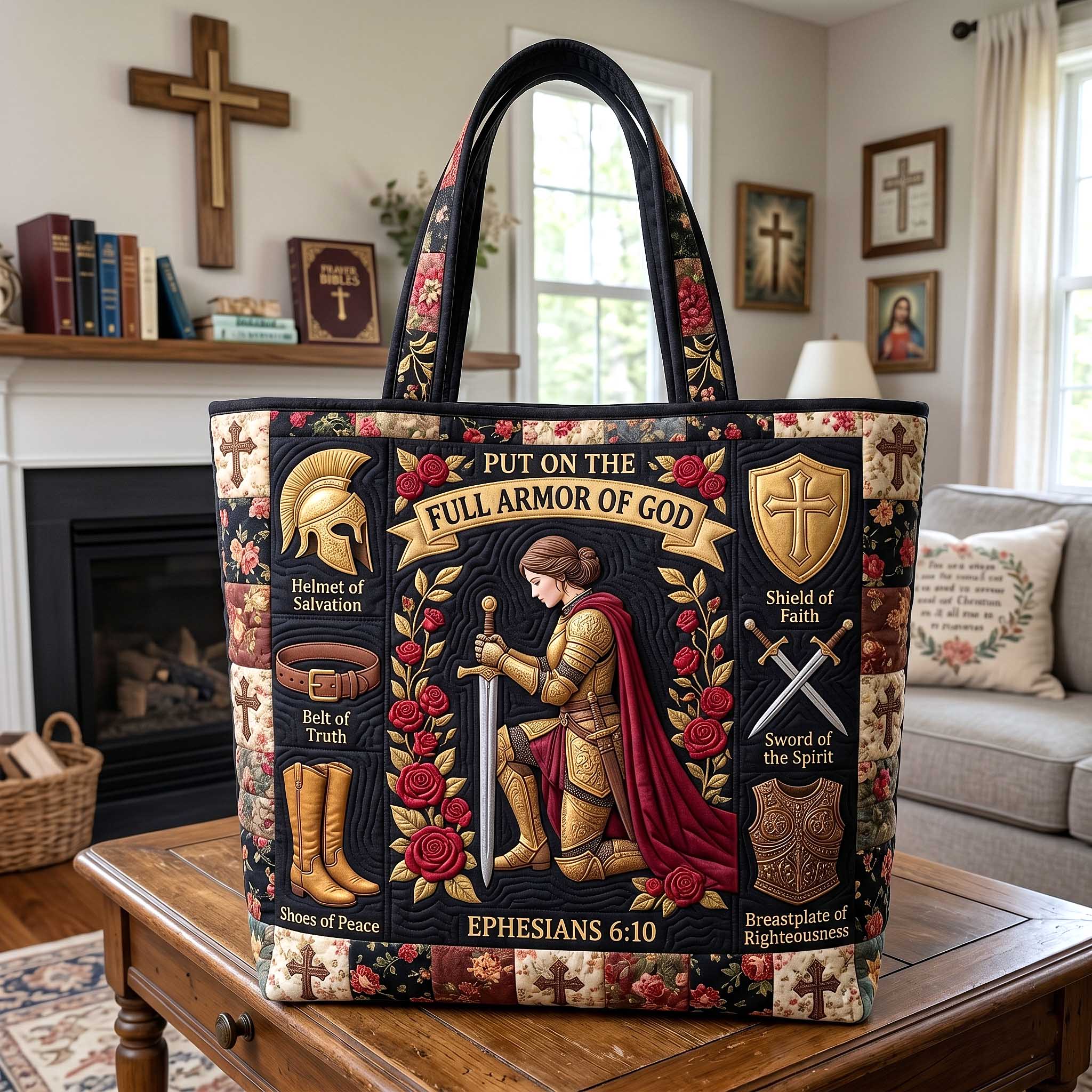 Full Armor Of God Quilted Tote Bag GFTOTP20012