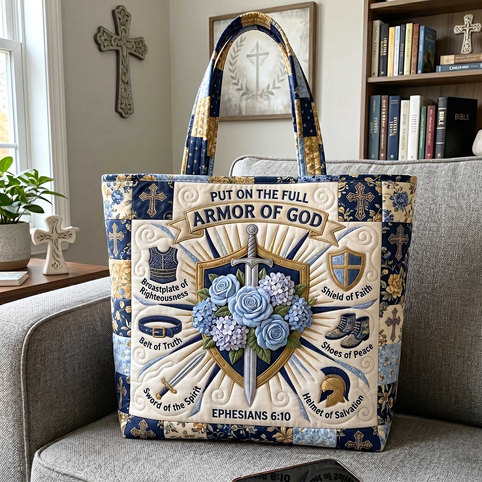 Full Armor Of God Quilted Tote Bag GFTOTP20013