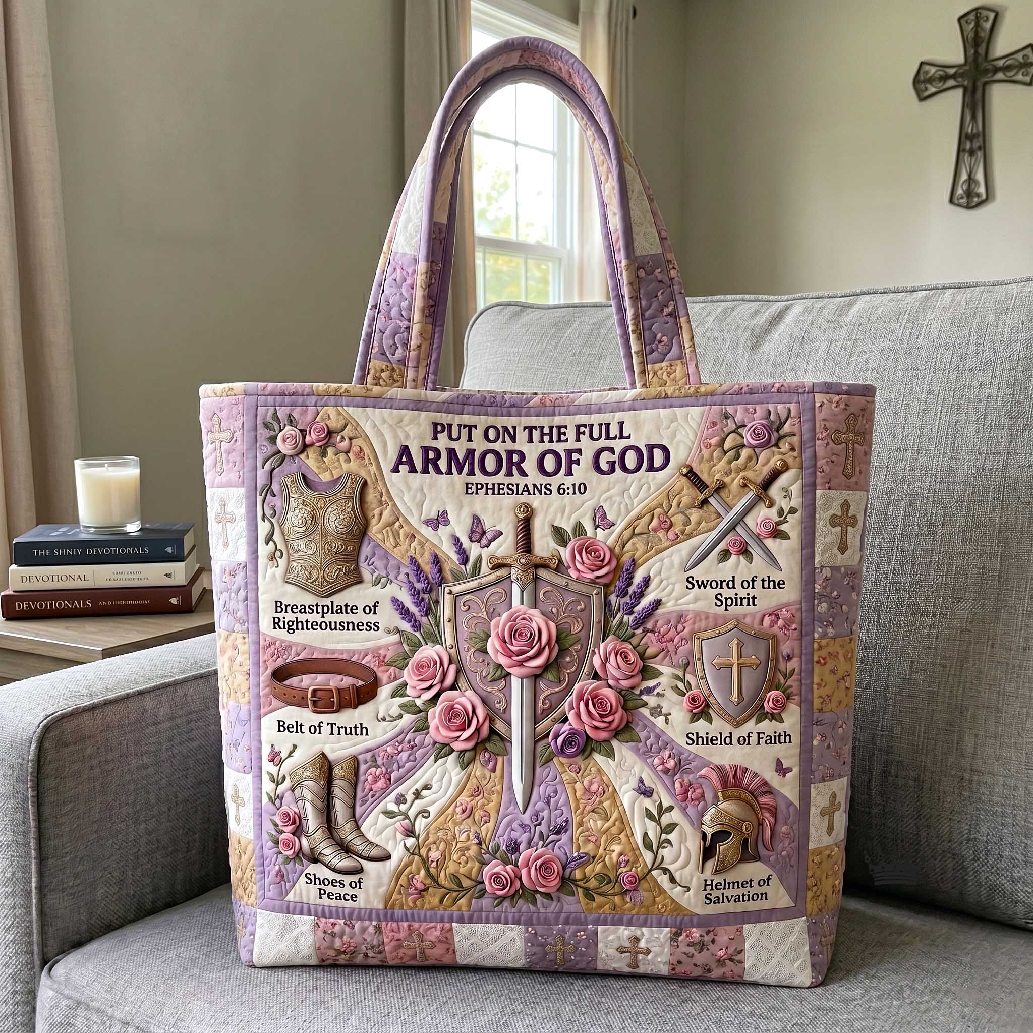 Full Armor Of God Quilted Tote Bag GFTOTP20036