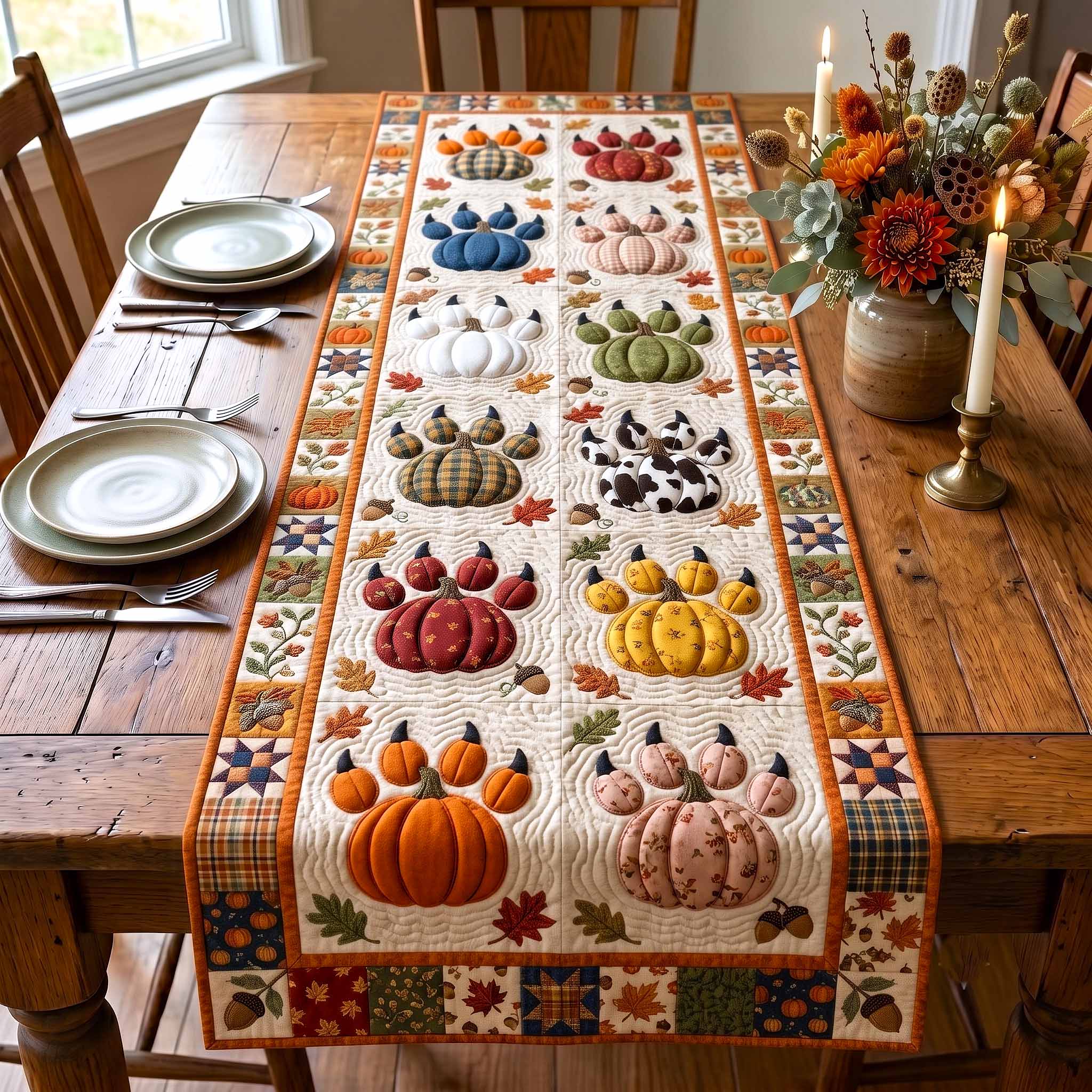 Pumpkin Paws Quilted Table Runner GFTOTP20156